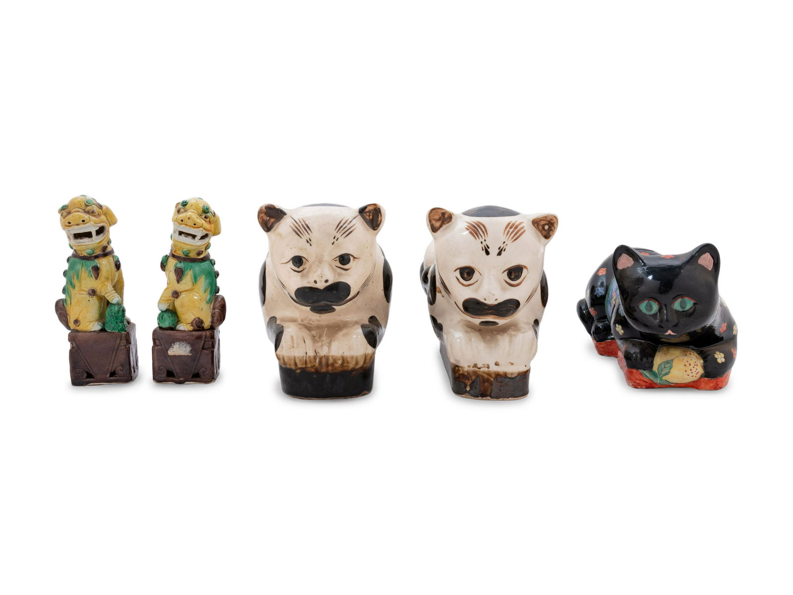 Five Chinese Porcelain Polychrome Glazed Animals (1 of 4)