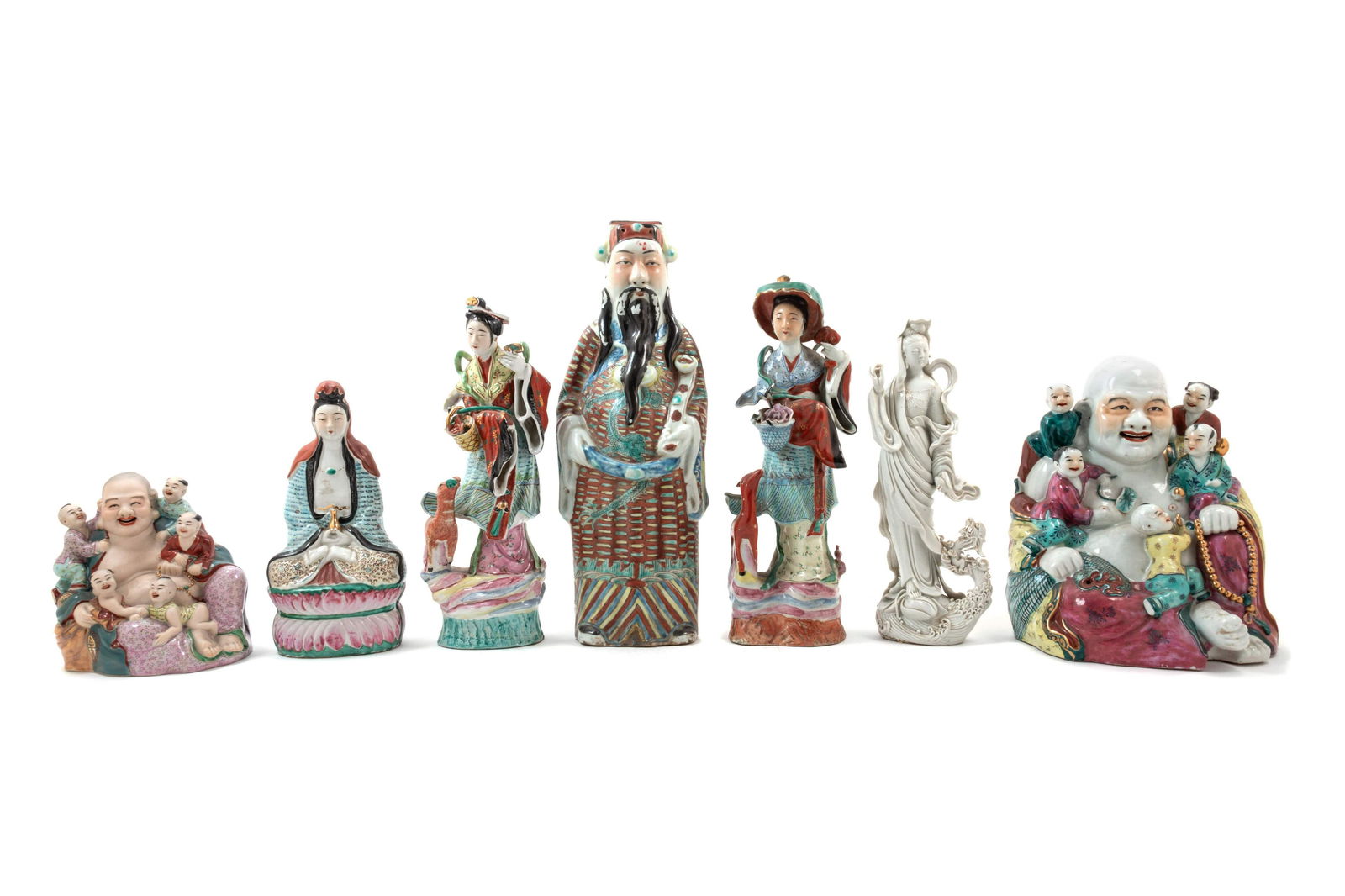Seven Chinese Porcelain Immortal Figures (1 of 3)