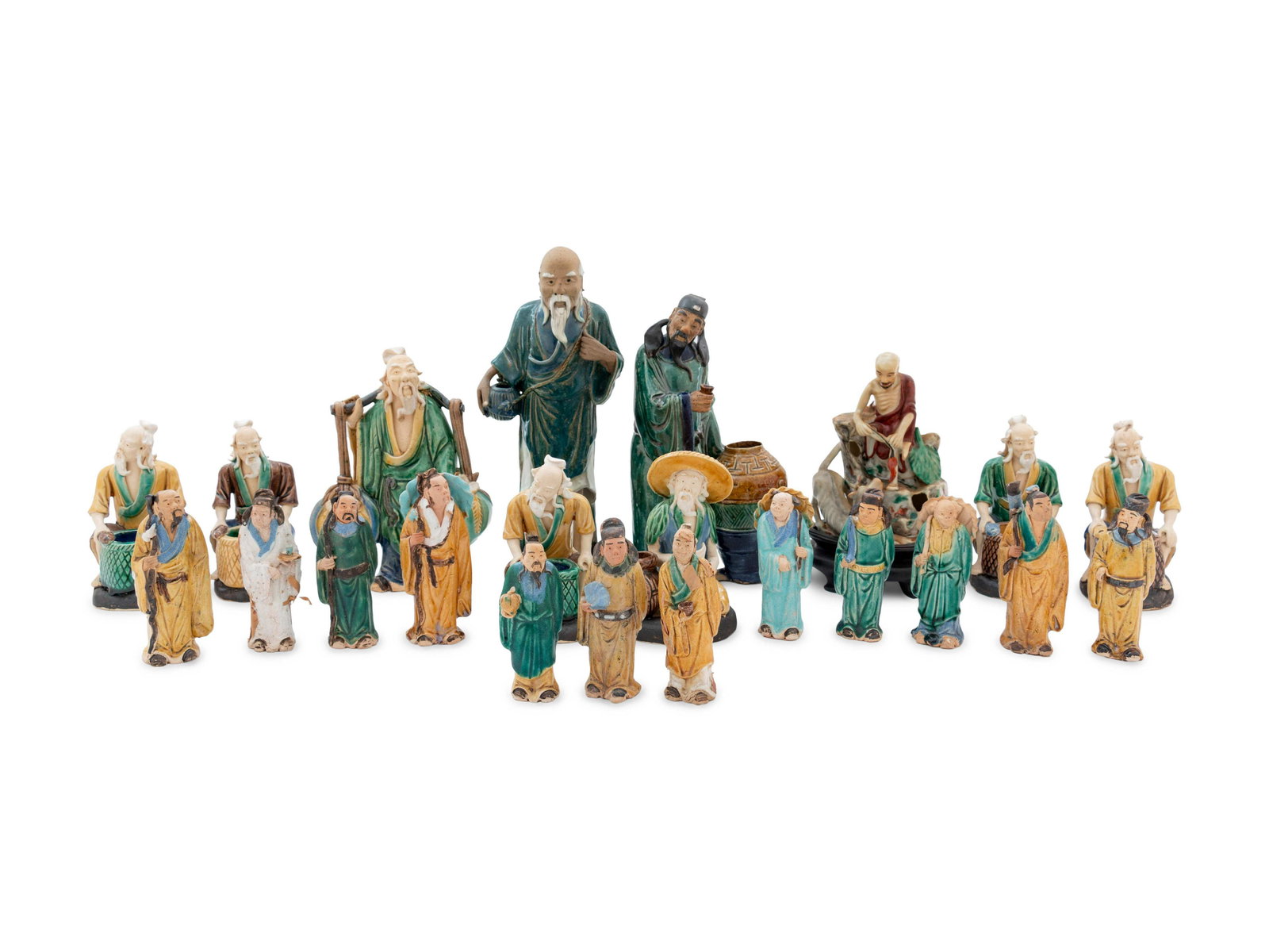 A Group of Chinese Sancai Glazed Pottery Figures (1 of 7)