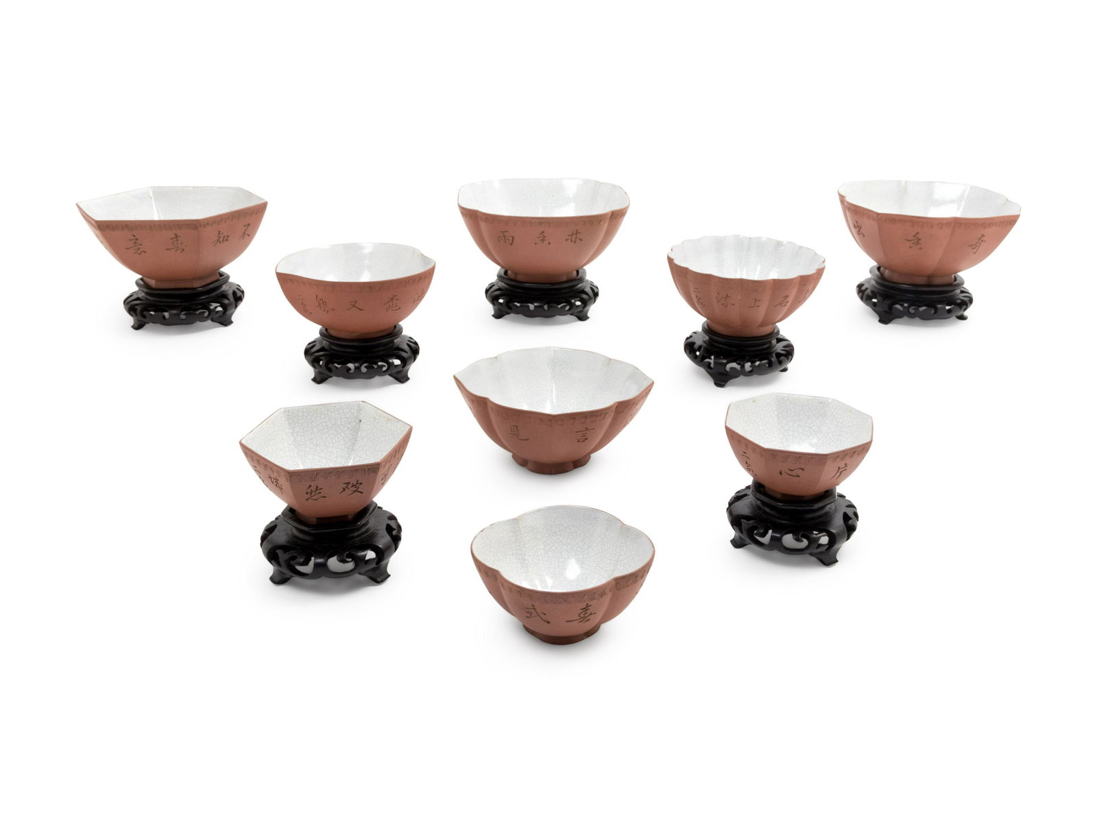 Nine Zisha Pottery Tea Cups (1 of 4)