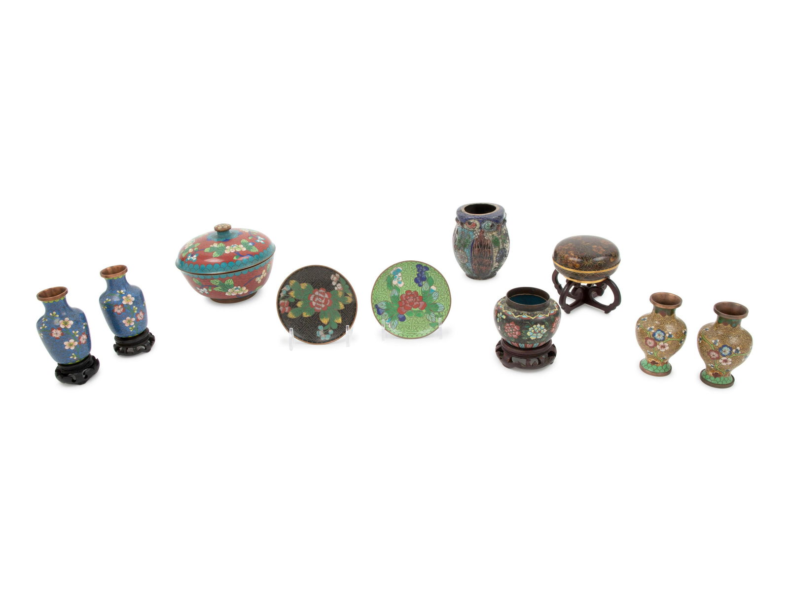 Ten Chinese Cloisonné Enameled Articles (1 of 1)
