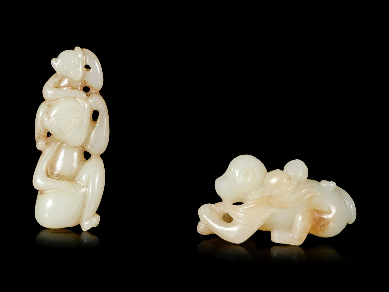 Two Chinese Jade Carvings of Monkeys (1 of 2)