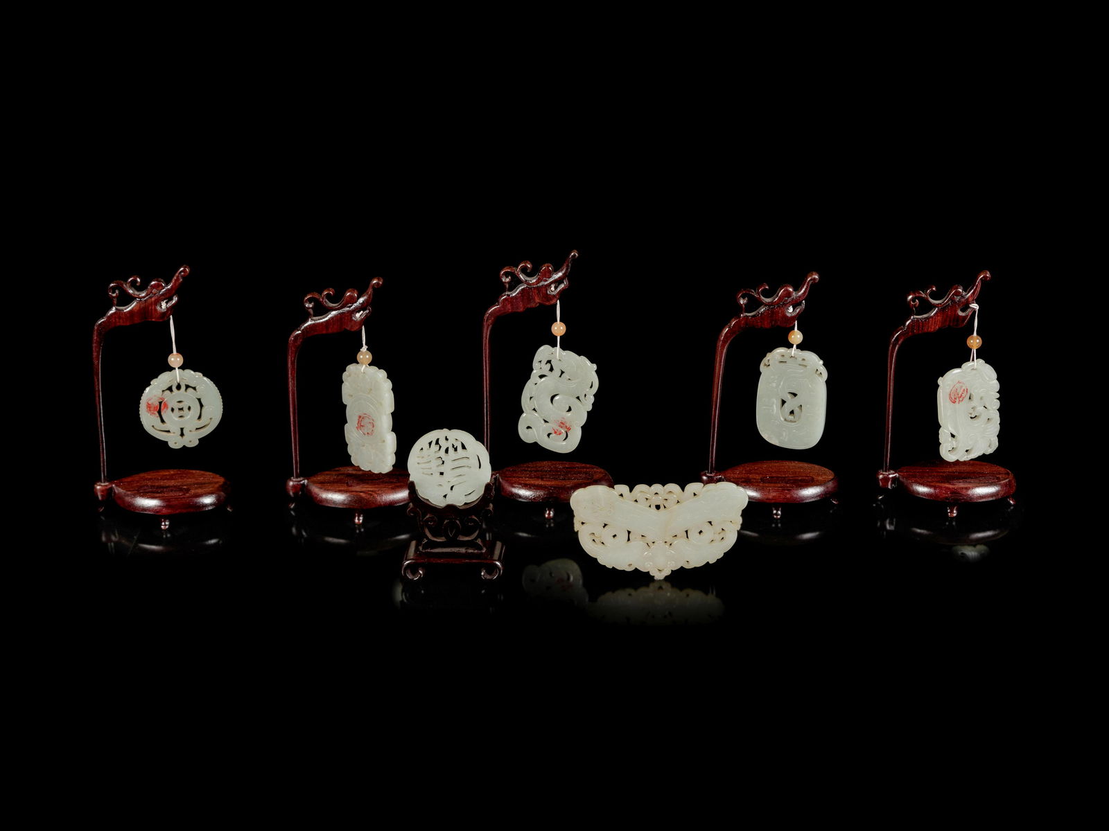 Seven Chinese Pale Celadon Jade Pendants (1 of 3)