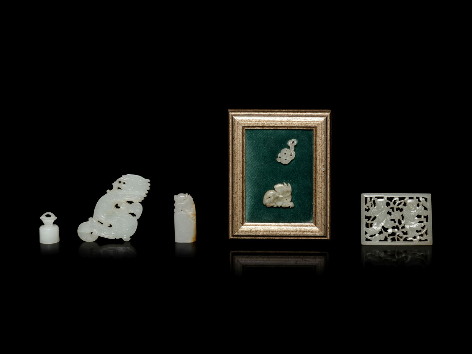 Six Chinese Celadon Jade Carvings (1 of 2)