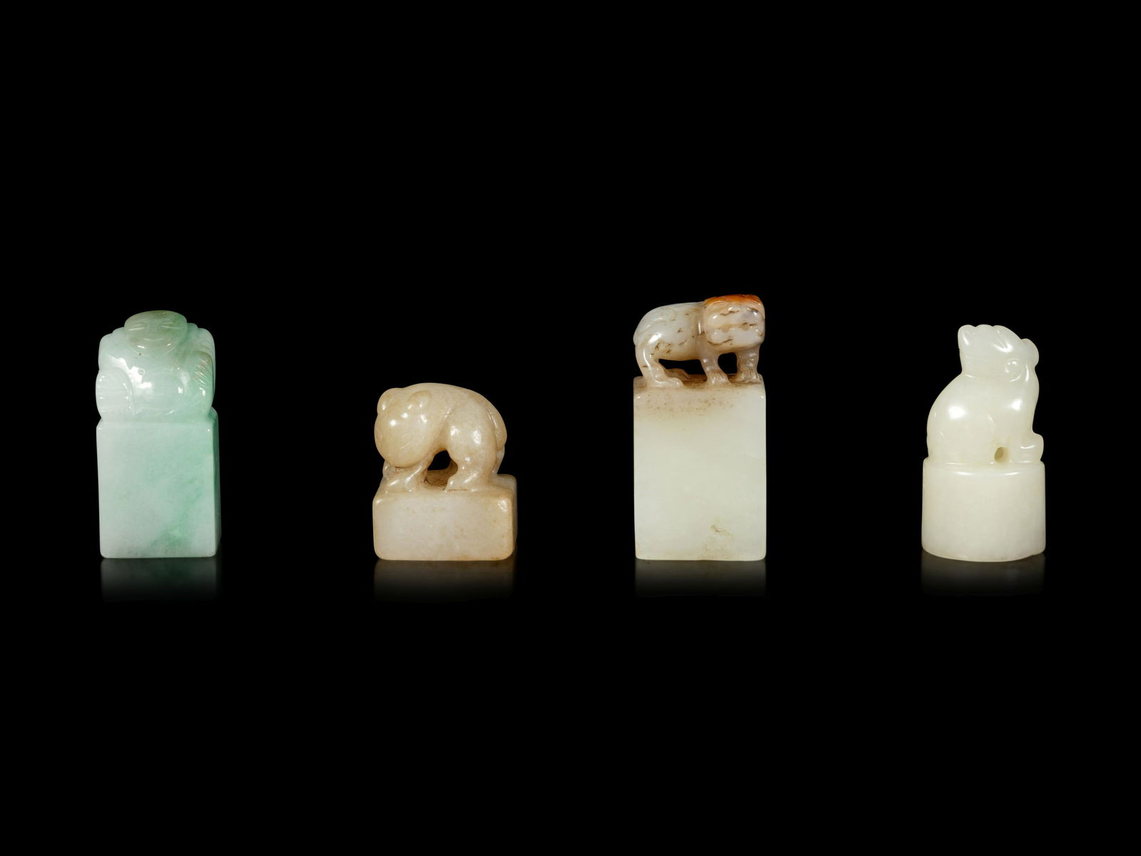 Four Chinese Jade and Jadeite Seals (1 of 4)