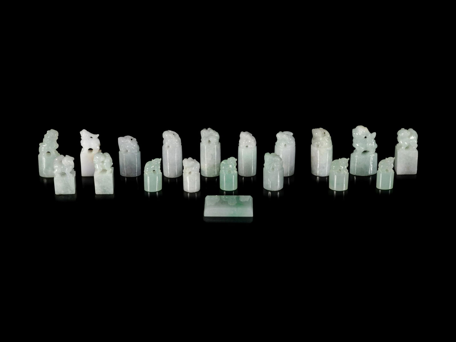 A Collection of Chinese Jadeite Seals (1 of 3)