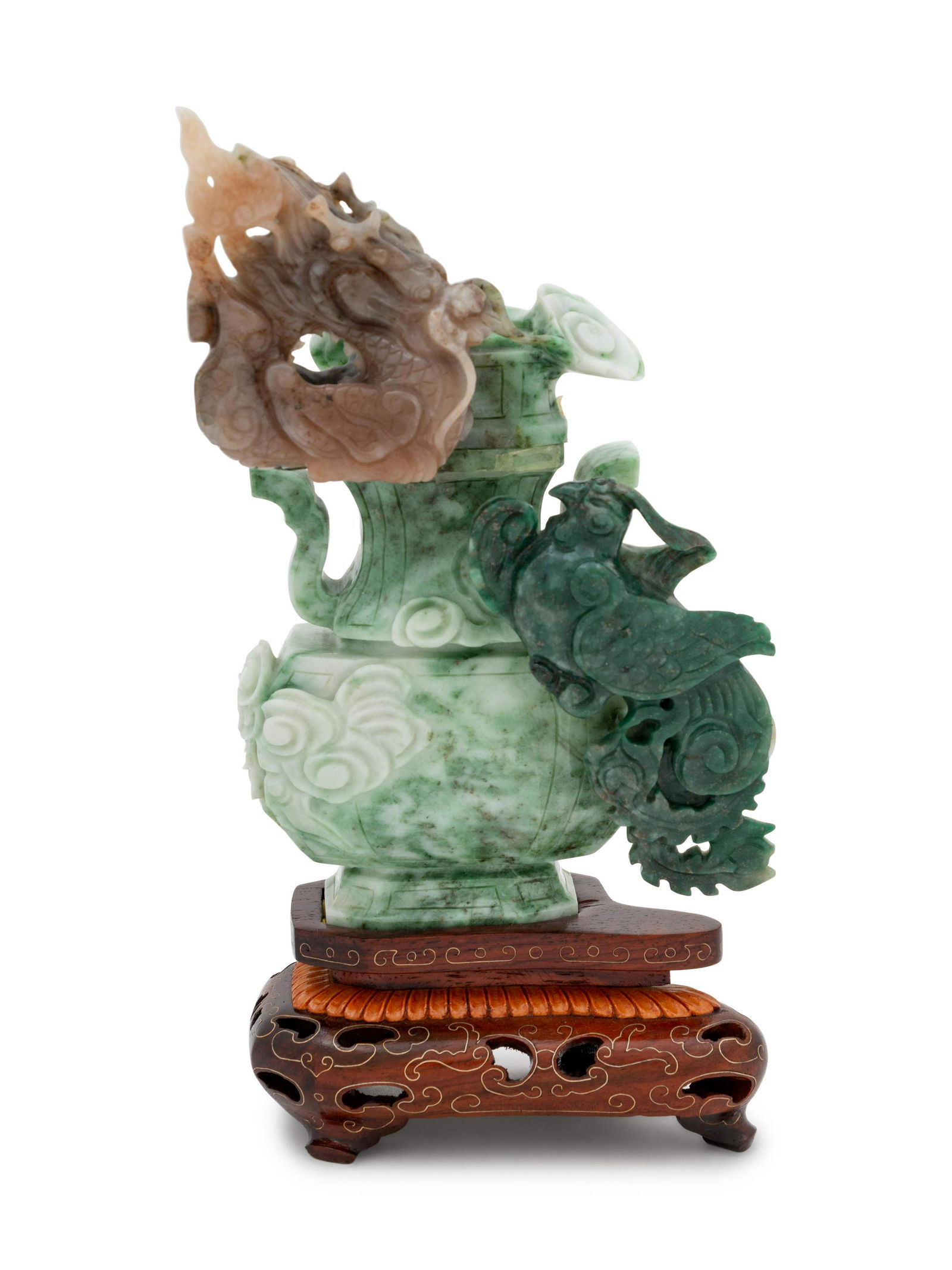 A Chinese Grey and Green Jadeite Covered Vase (1 of 2)