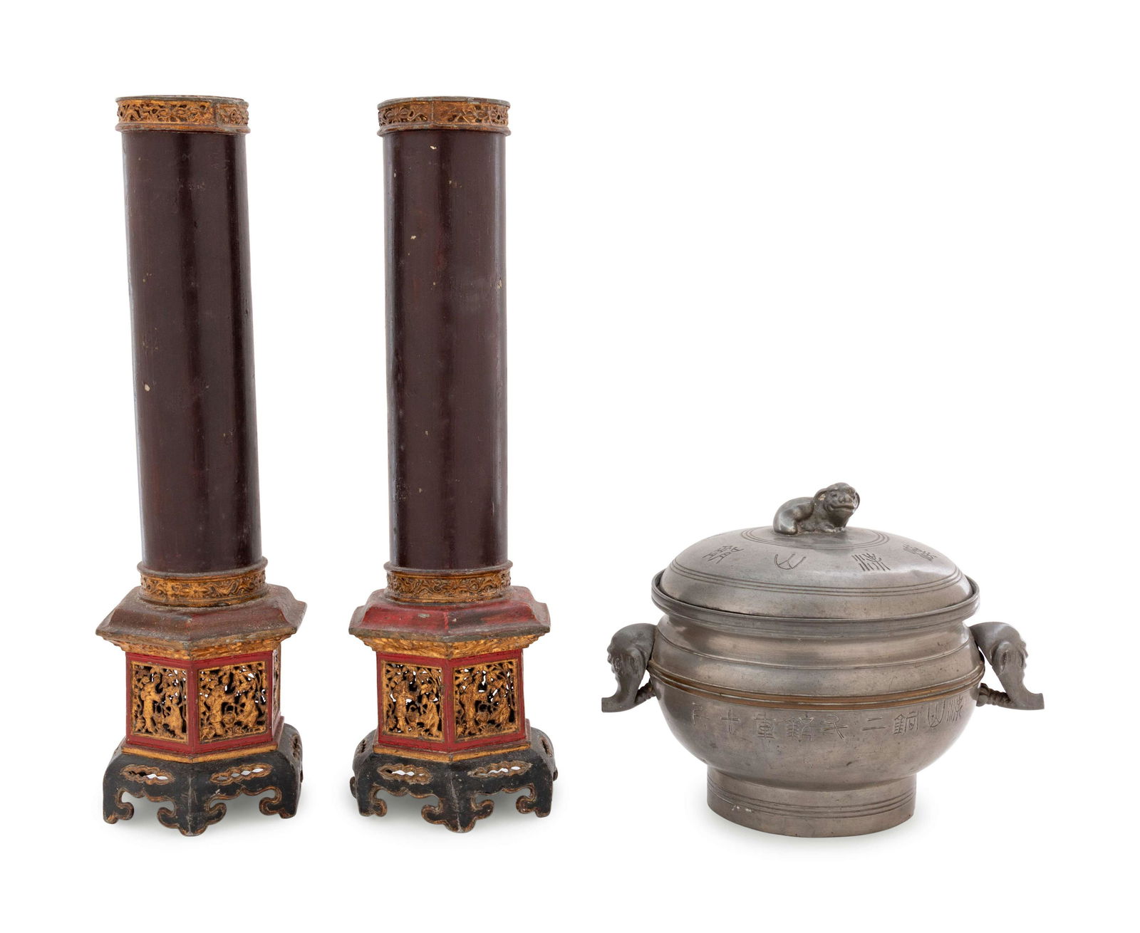 Three Chinese Pewter Articles (1 of 3)