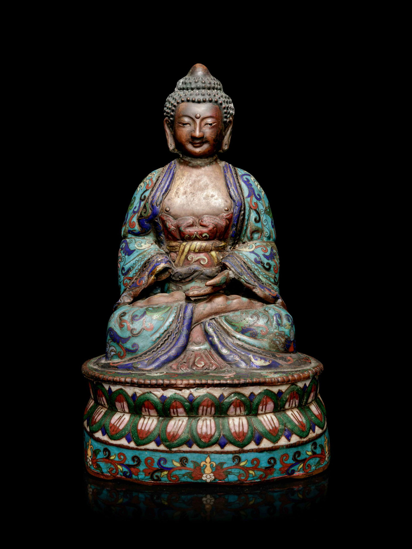 A Chinese Cloisonne Enamel Figure of Buddha (1 of 3)