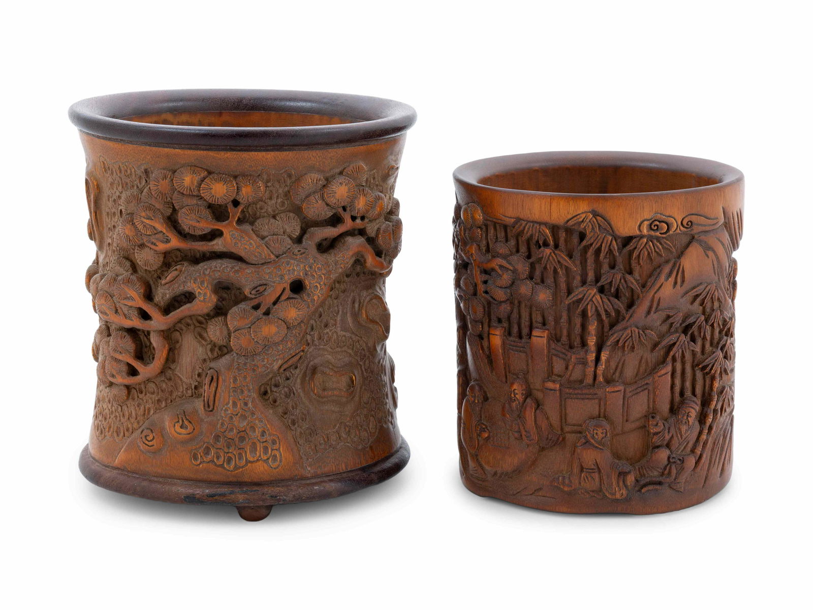 Two Chinese Bamboo Brushpots, Bitong (1 of 2)