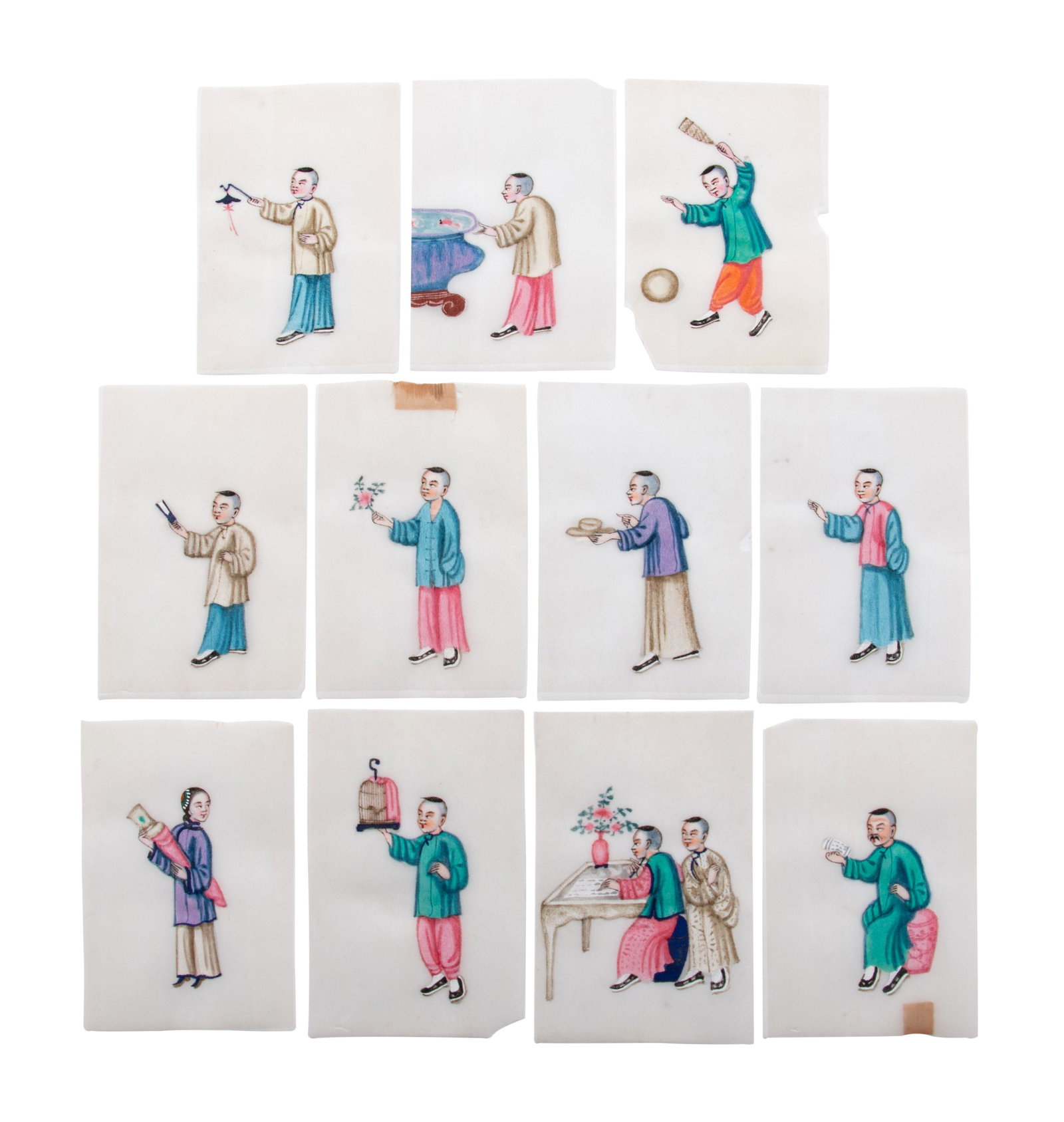 Eleven Chinese Export Pith Paintings (1 of 5)