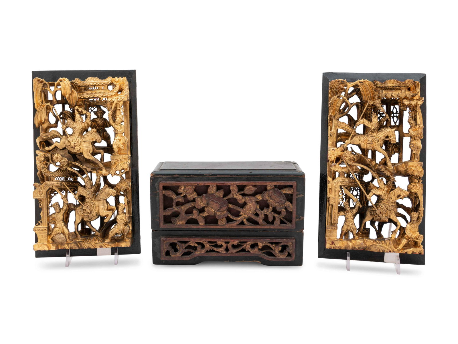 Three Chinese Carved Wood Articles (1 of 3)