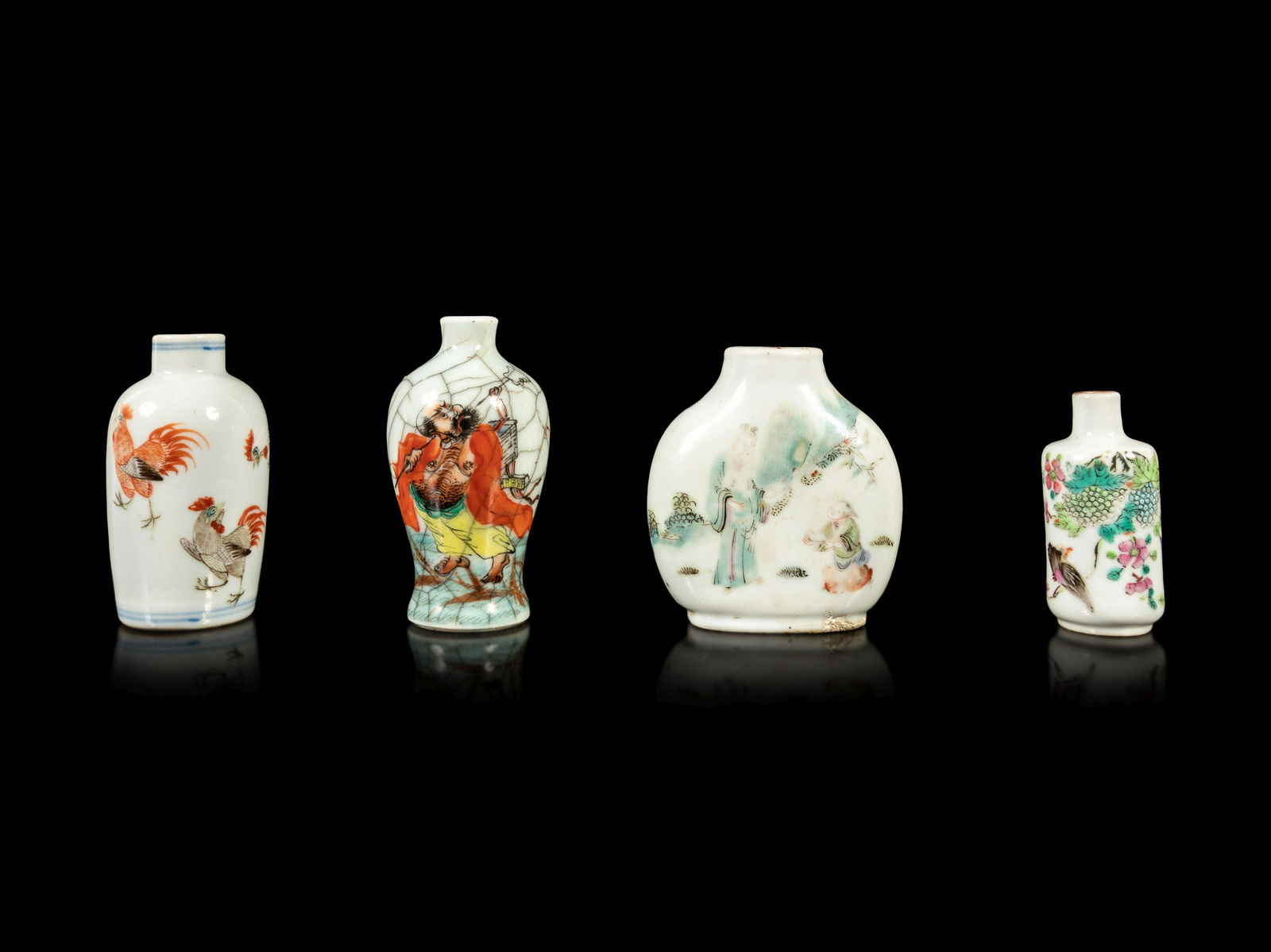 Four Chinese Famille Rose Porcelain Snuff Bottles (1 of 5)