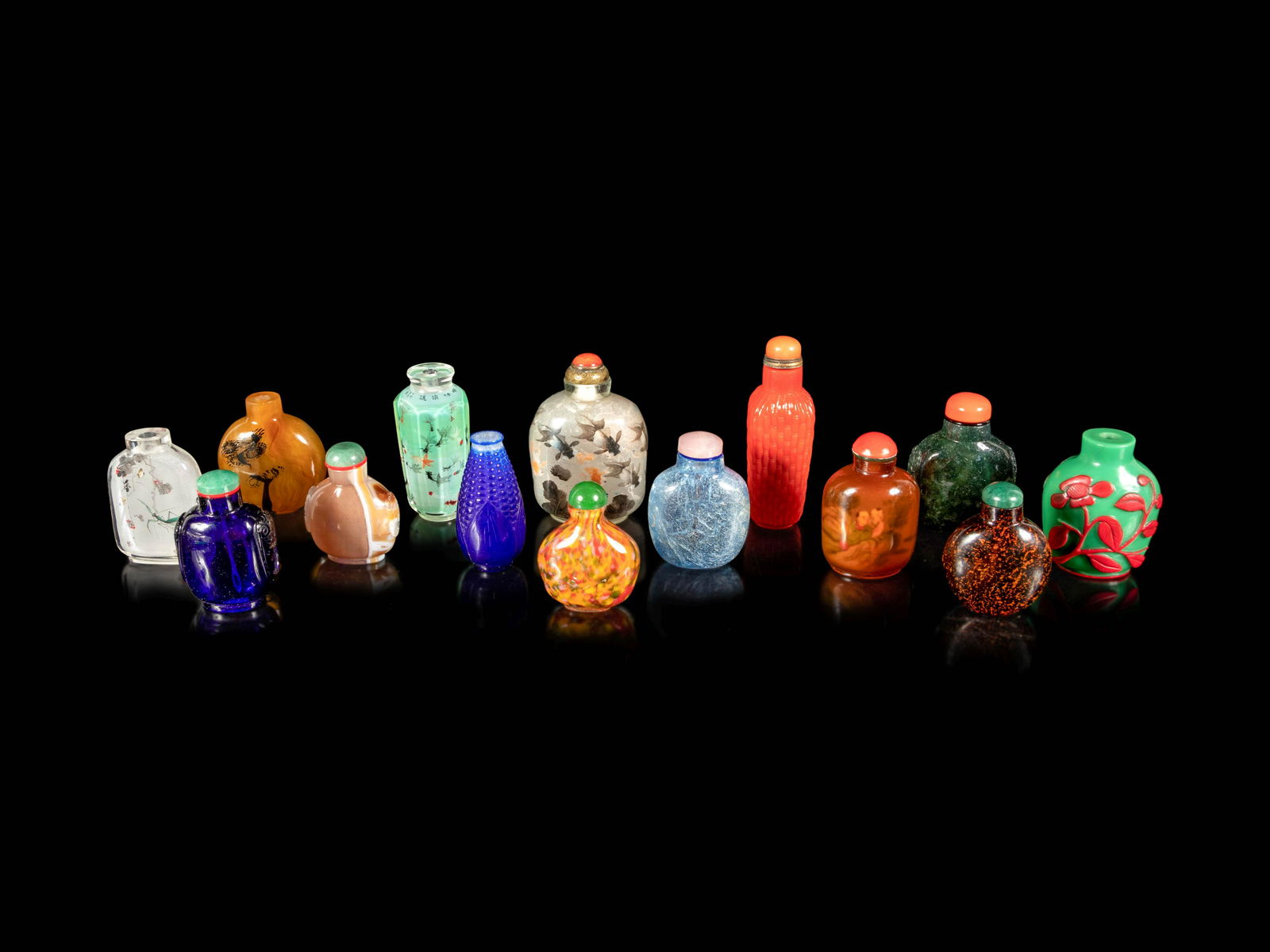 Four Chinese Inside Painted Glass Snuff Bottles (1 of 10)
