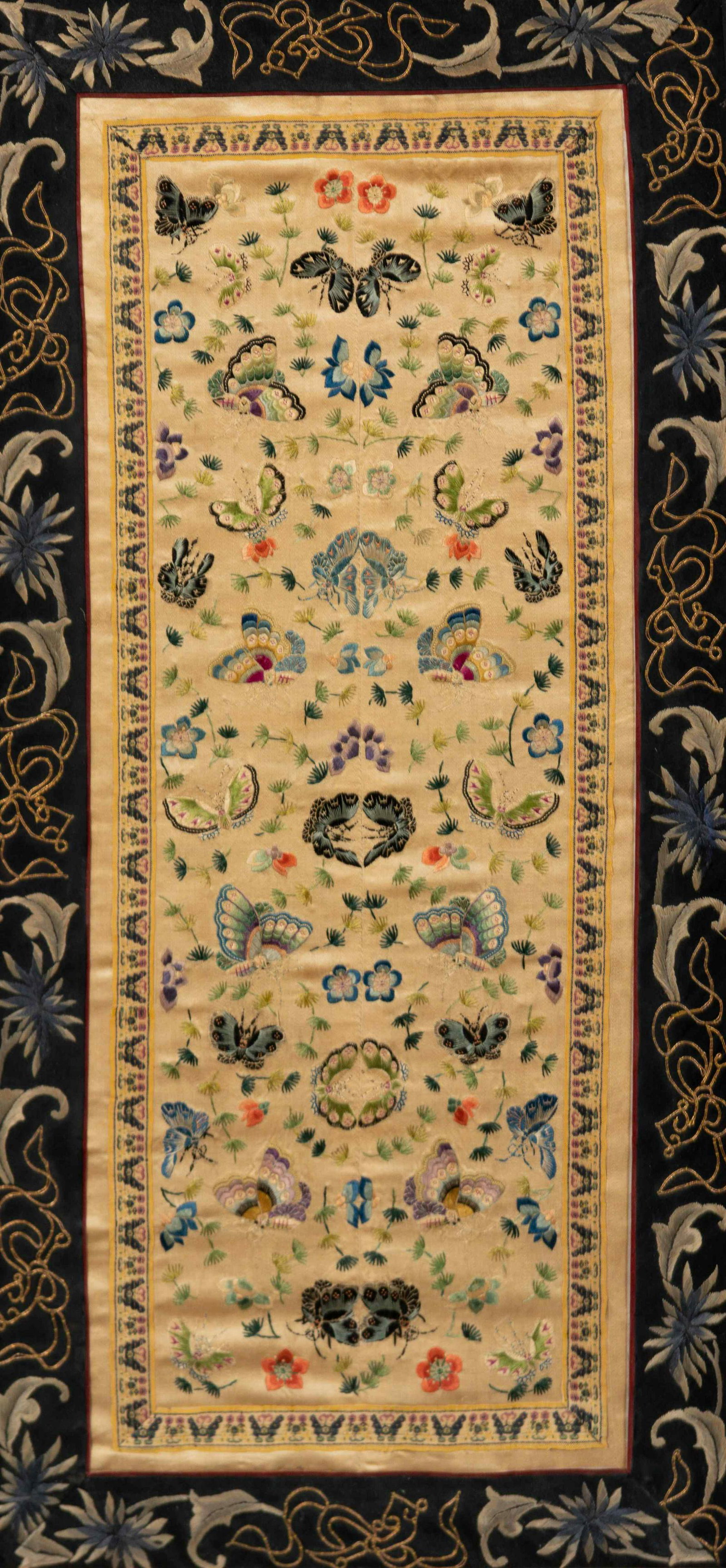 Two Chinese Silk Embroidered Panels (1 of 2)