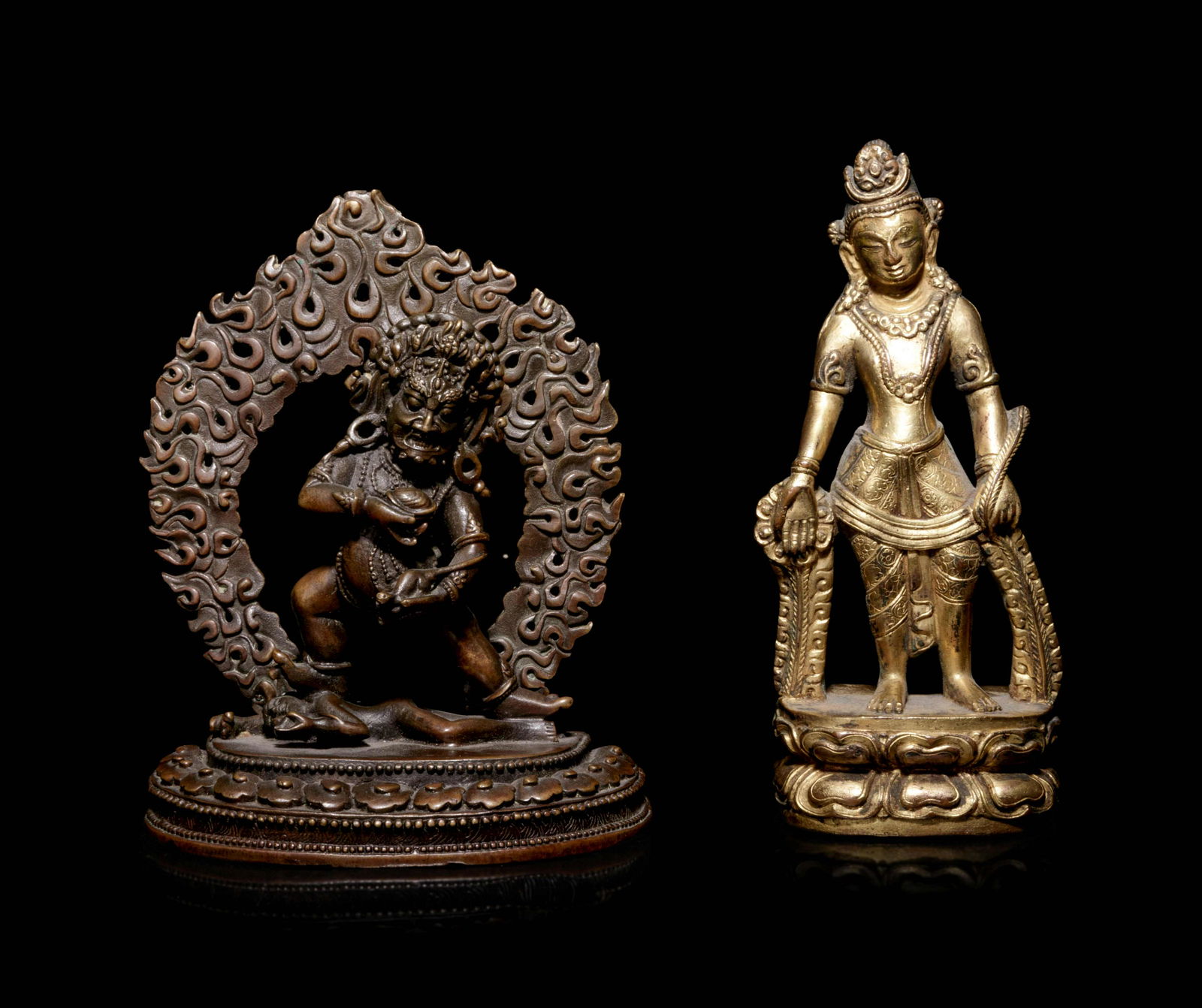 Two Sino-Tibetan Bronze Figures of Deities (1 of 3)