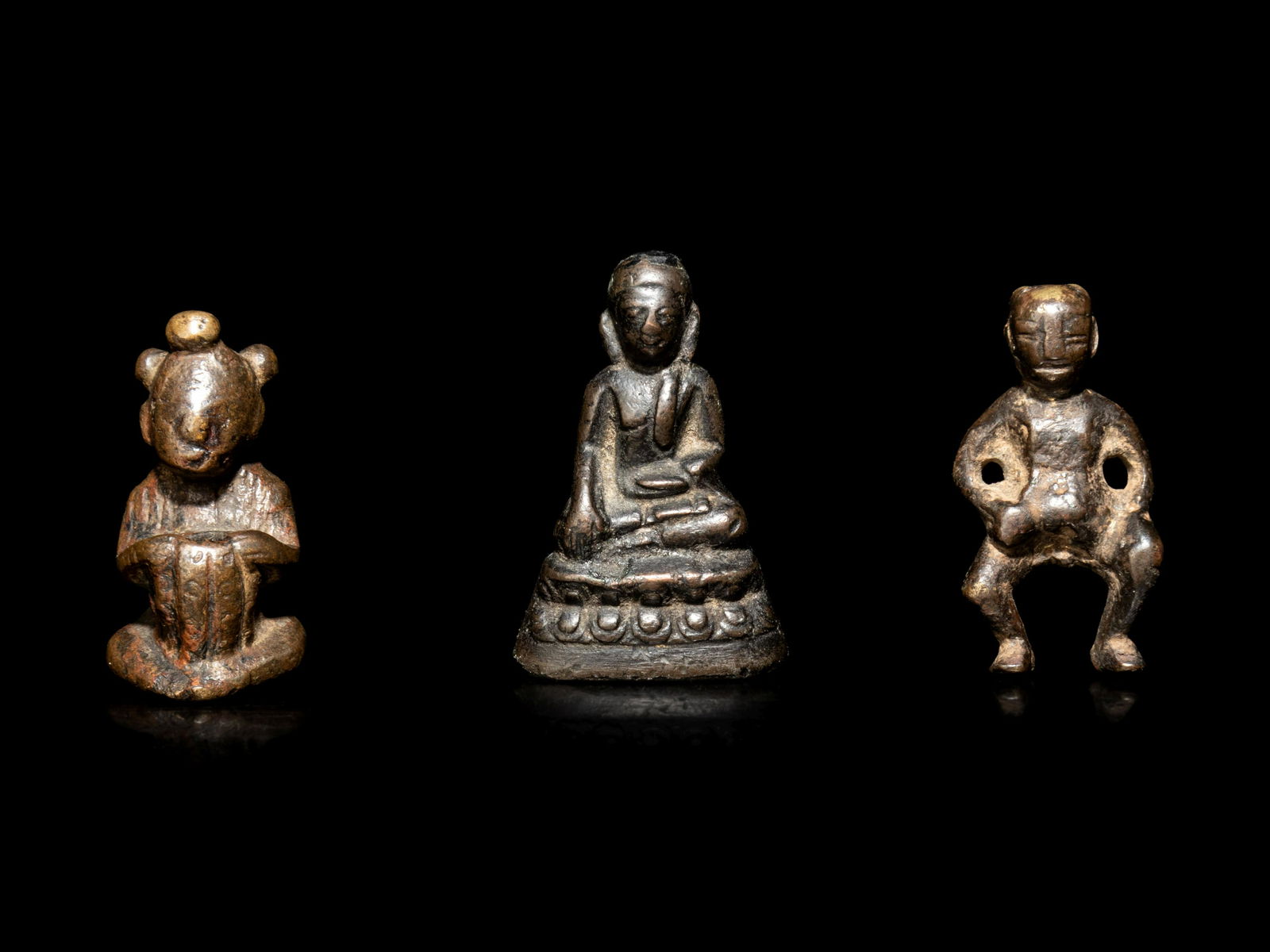 Three Small Southeast Asian Bronze Figures (1 of 3)