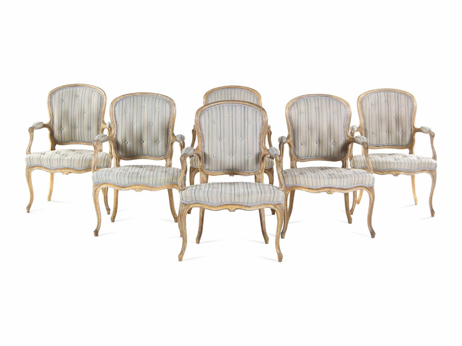 A Set of Six Louis XV Carved and Painted Fauteuils (1 of 3)