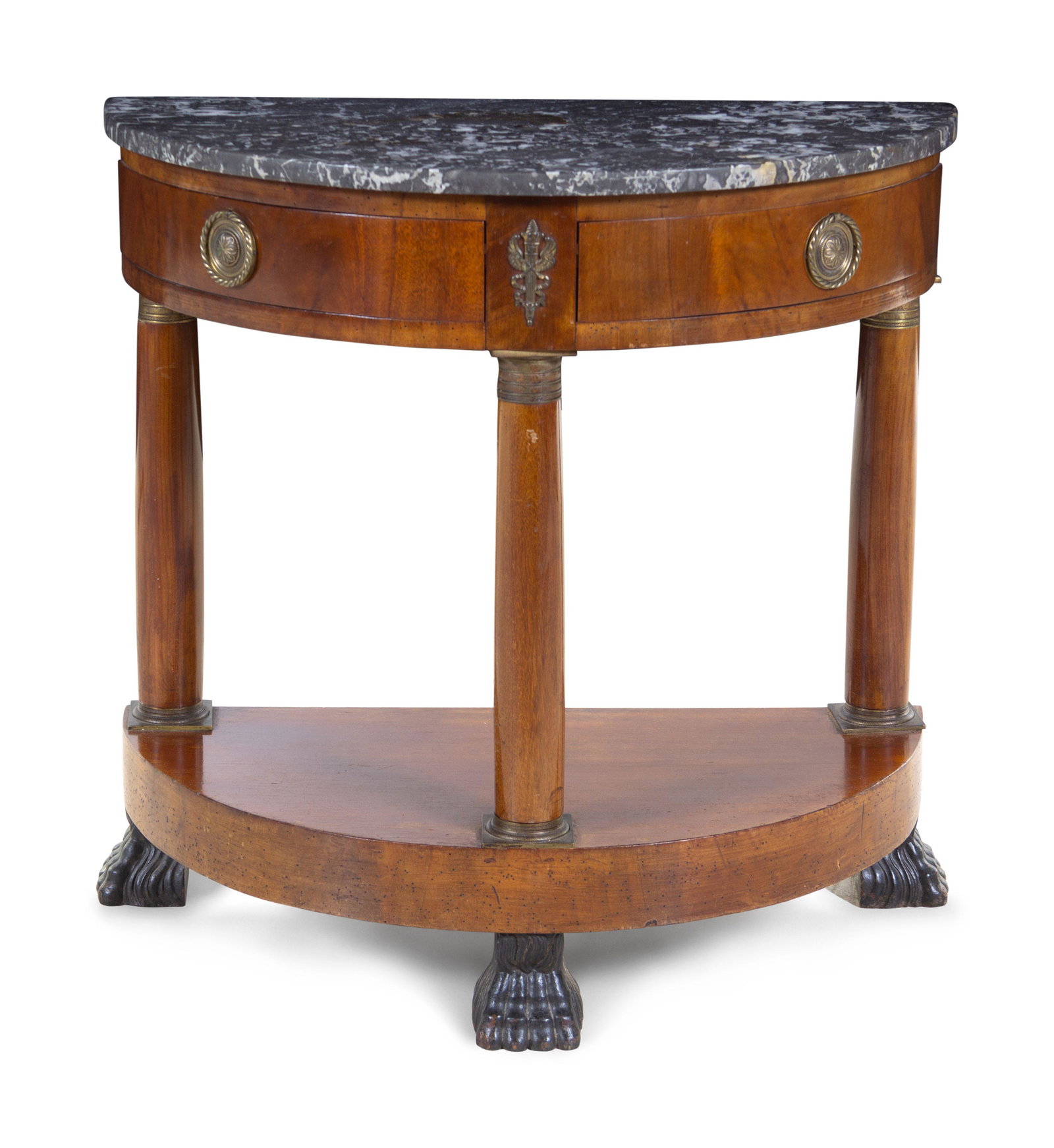 An Empire Style Gilt Metal Mounted Walnut Marble-Top (1 of 2)