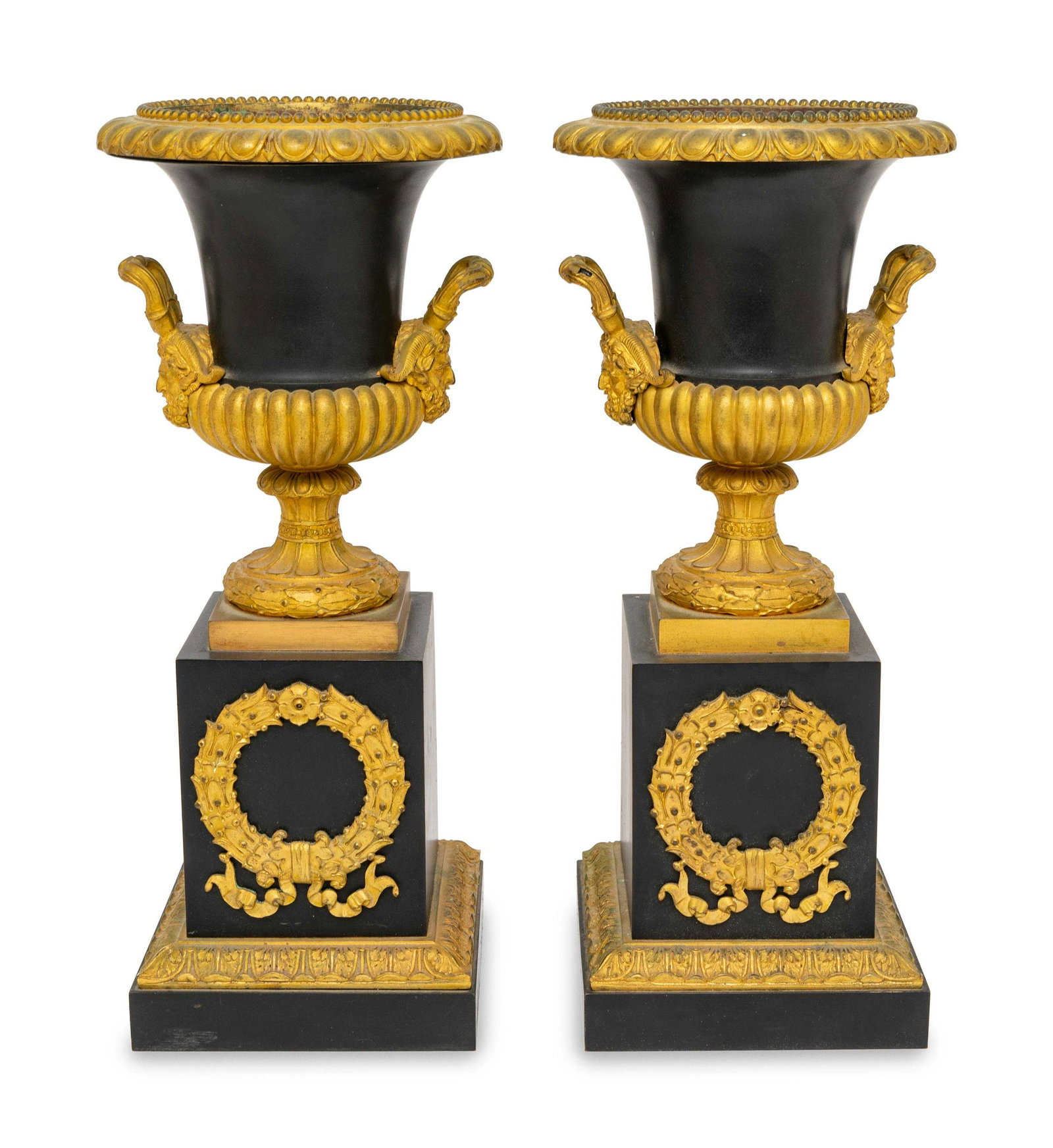 A Pair of Empire Style Gilt Bronze Mounted Urns (1 of 2)