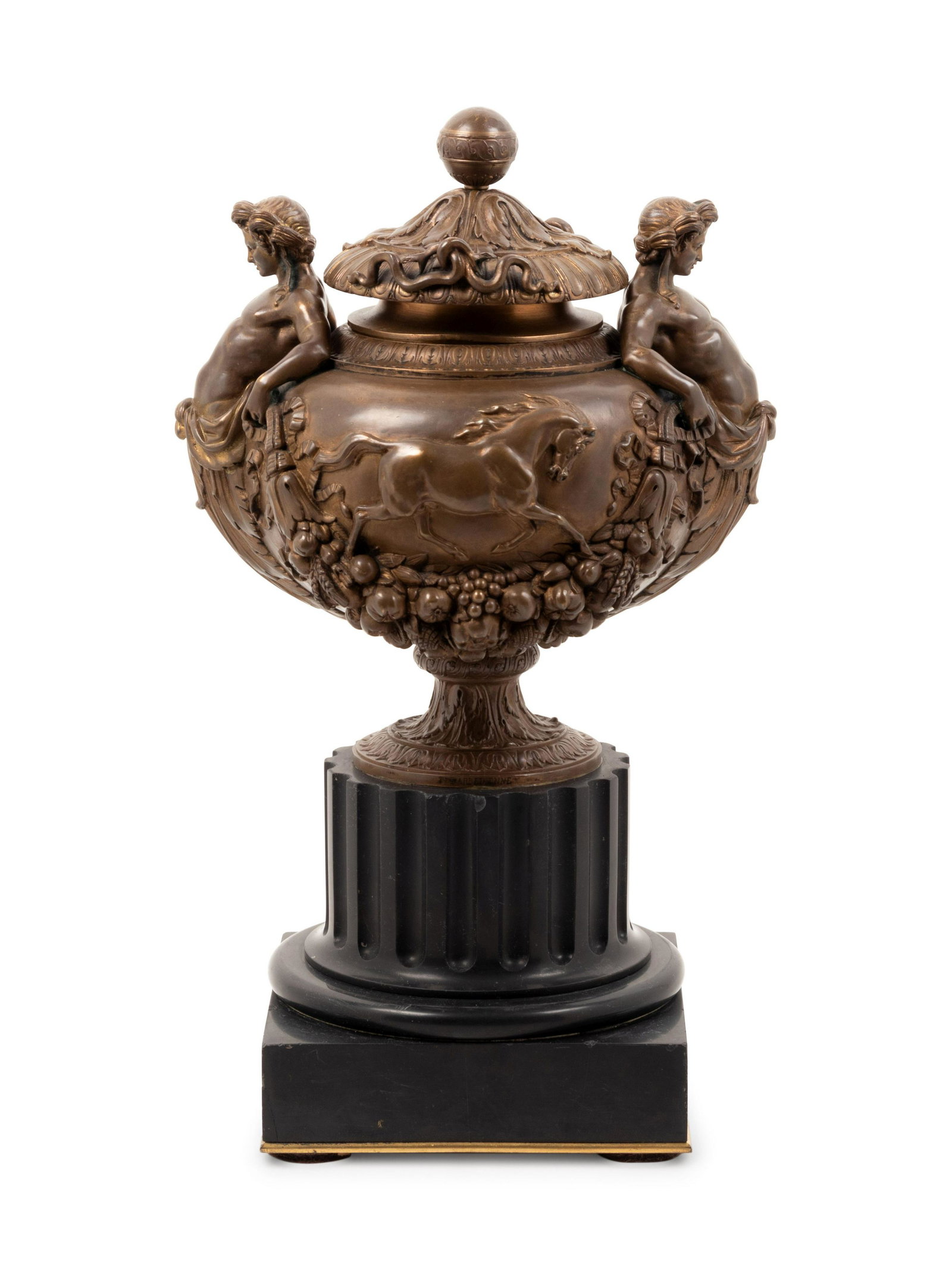 A Neoclassical Bronze and Marble Covered Urn (1 of 3)