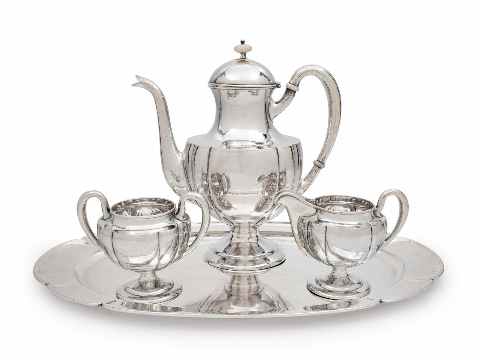 A Kalo Shop Silver Four-Piece Tea Service (1 of 4)