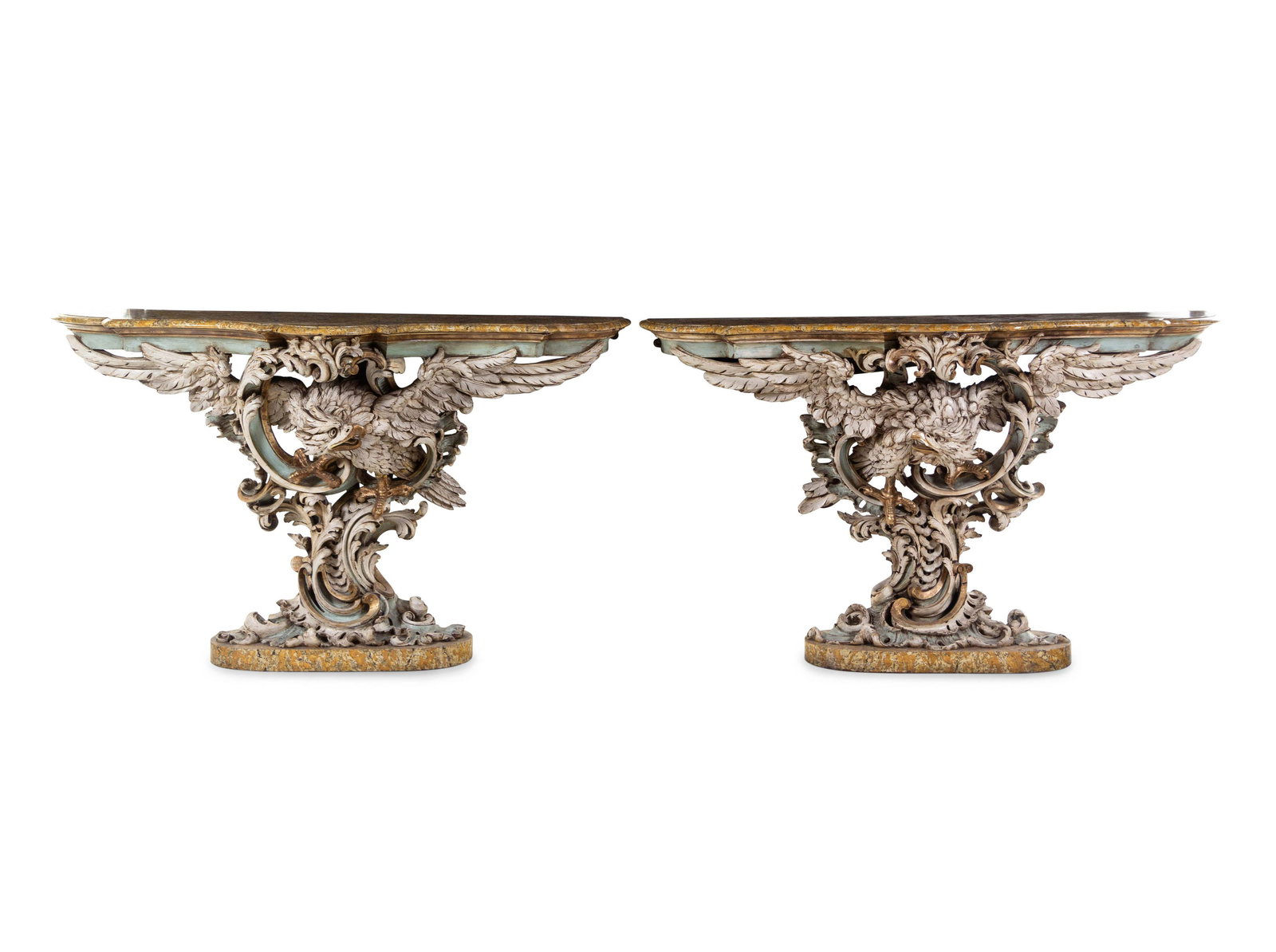 A Pair of George III Style Painted and Parcel Gilt Pier (1 of 4)