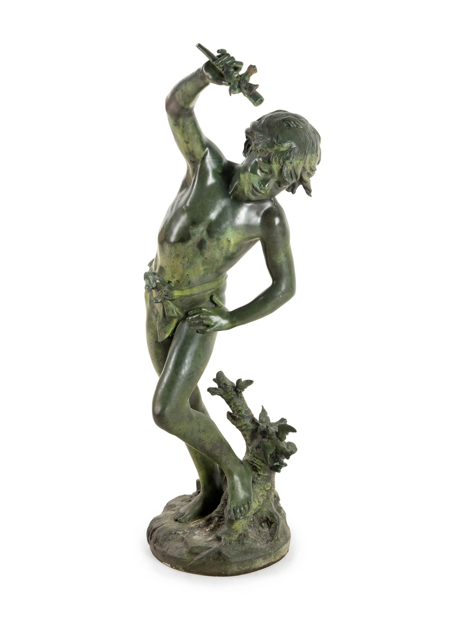 After Auguste Moreau, Late 19th/Early 20th Century: After Auguste Moreau, Late 19th/Early 20th Century Figure of a Boy cast metal Height 35 inches. Property from the Estate of Peter Bergh, Edwards, Colorado