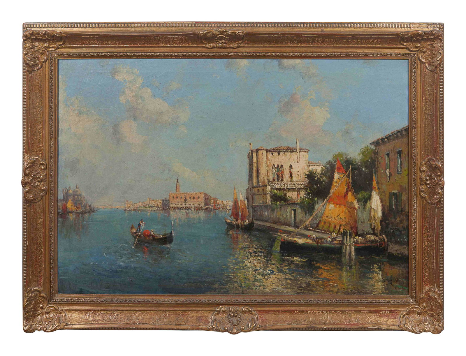Nicholas Briganti (Italian, 1861-1944): Nicholas Briganti (Italian, 1861-1944) Venice oil on canvas signed N. Briganti (lower right) 32 x 35 1/4 inches.