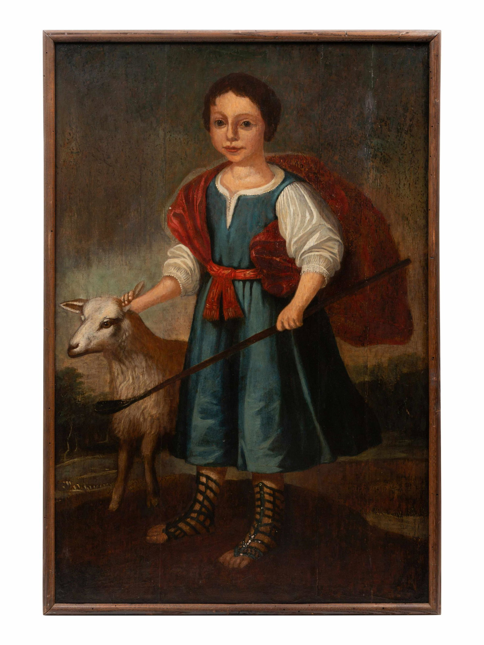 Continental School, 19th Century: Continental School, 19th Century Young Shepherd oil on wood 39 x 26 inches. Property from the Estate of Joseph E. Suiter, Columbus, Ohio