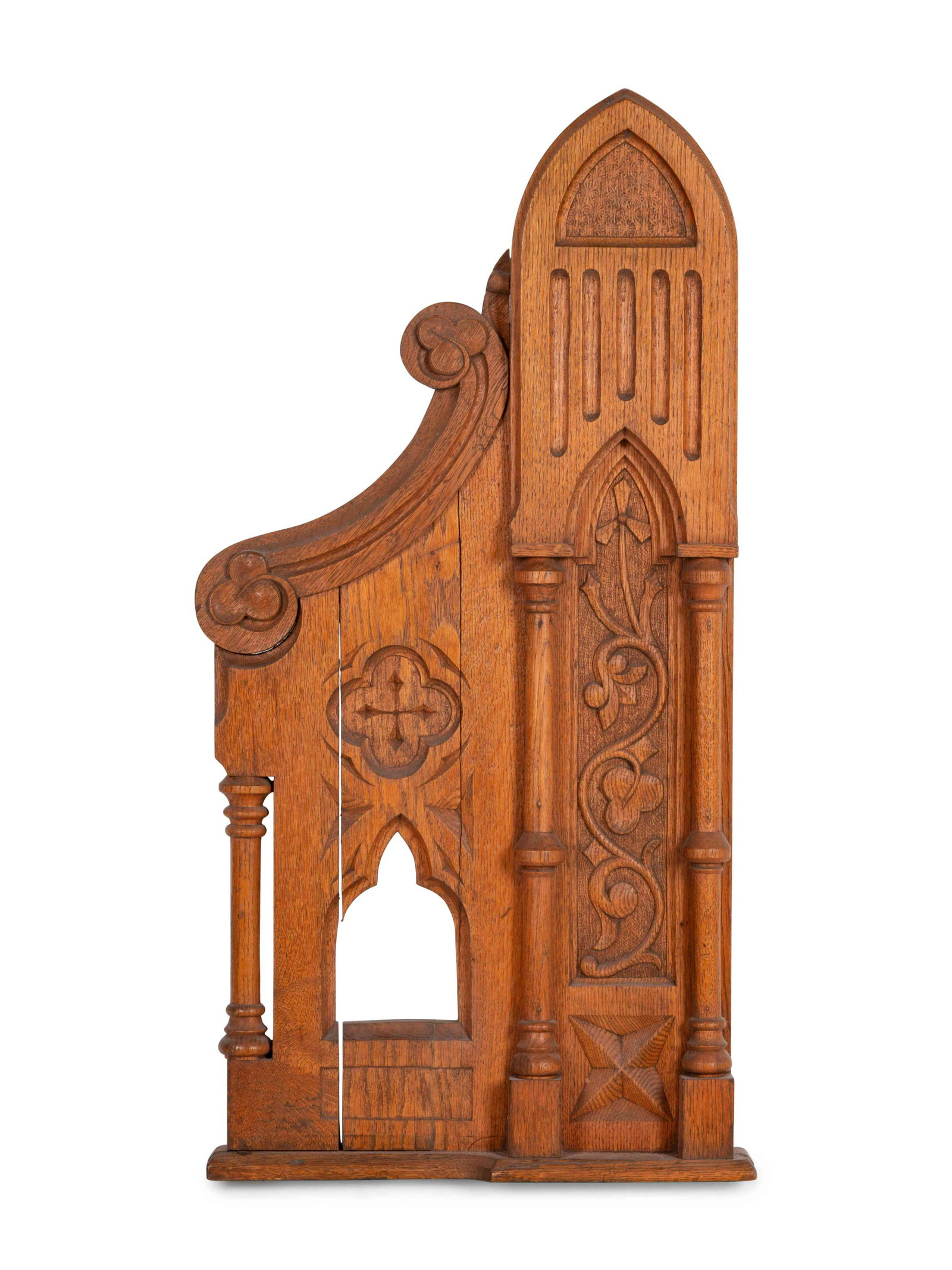 A Gothic Revival Carved Oak Architectural Panel: A Gothic Revival Carved Oak Architectural Panel 19th Century Height 35 x width 17 1/2 inches. Property from a Private Collector, Chicago, Illinois