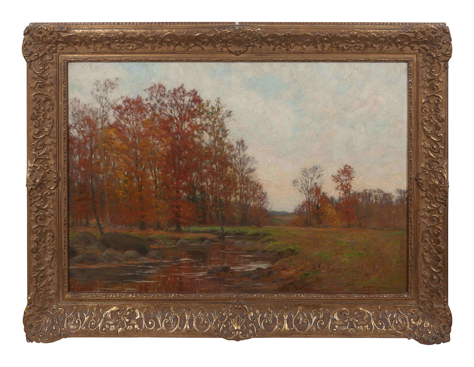 William Merritt Post (American, 1856-1935): William Merritt Post (American, 1856-1935) Landscape oil on canvas signed (lower right) 23 1/2 x 35 1/2 inches.