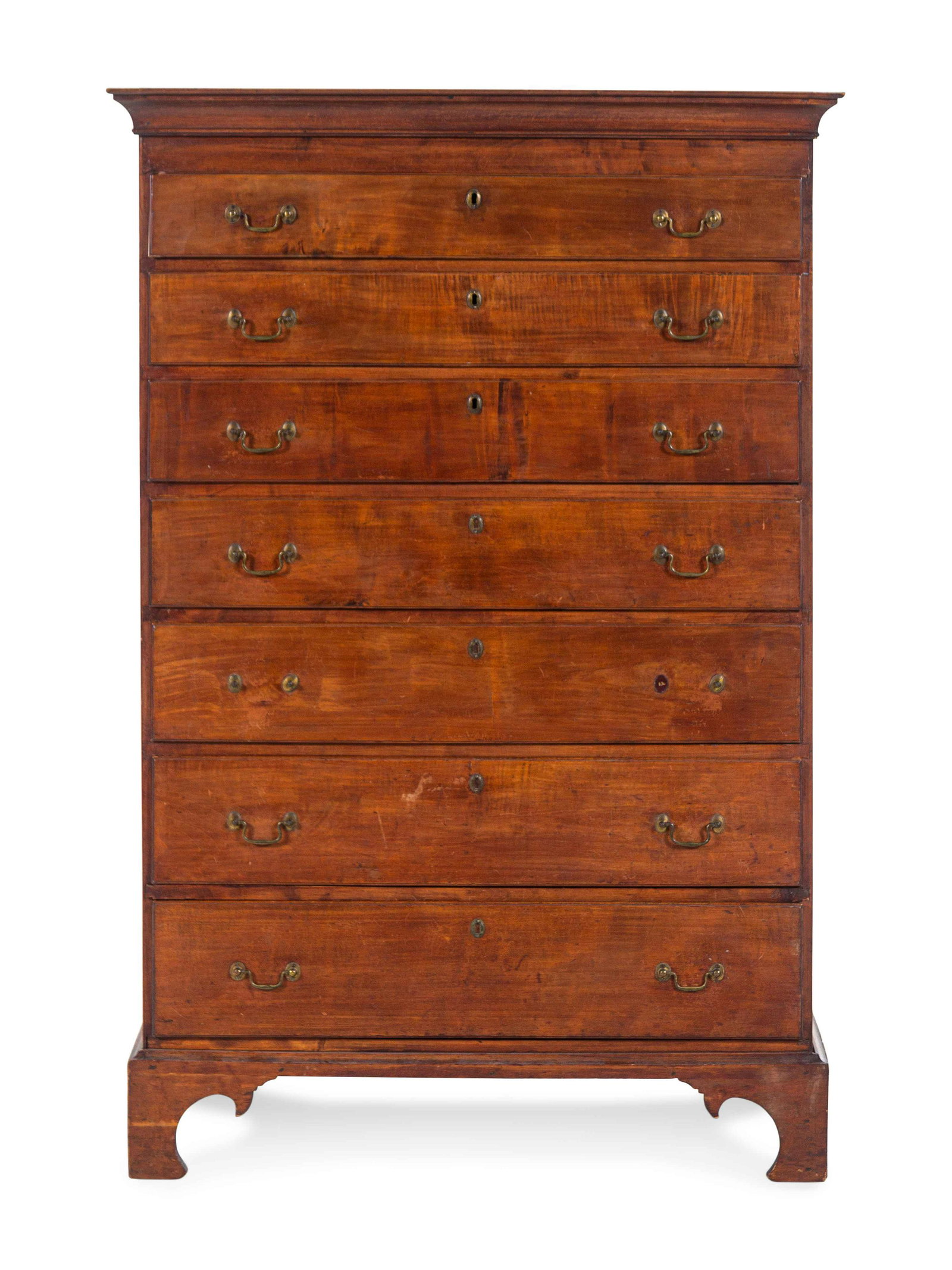 A Chippendale Maple High Chest of Drawers: A Chippendale Maple High Chest of Drawers Pennsylvania, Circa 1770-1790 Height 59 3/4 x width 40 x depth 19 3/4 inches. Property from the Collection of Elizabeth Rand, Brookfield, Wisconsin