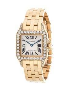 CARTIER, 18K YELLOW GOLD AND DIAMOND 'SANTOS