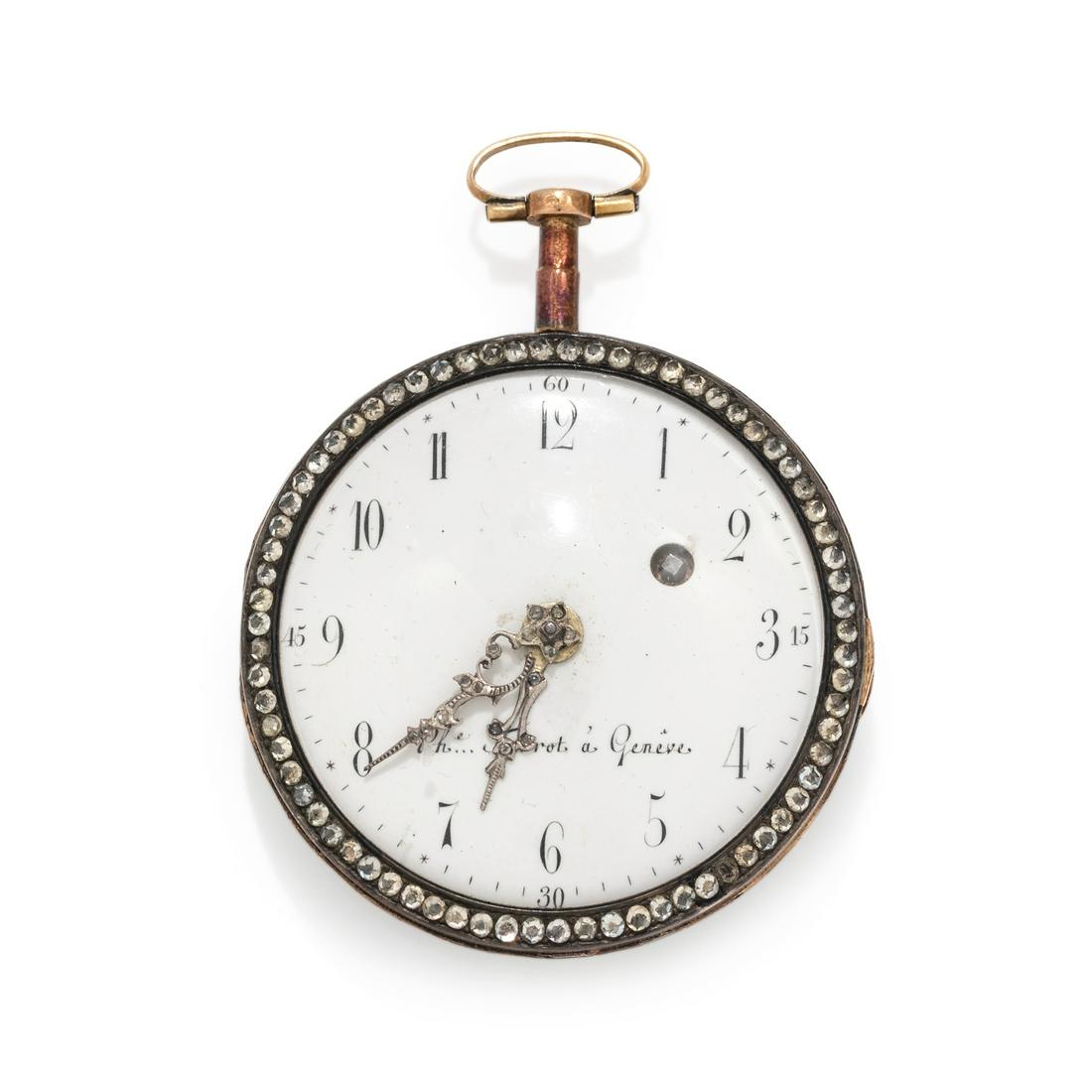 PHILIPPE TERROT, PASTE AND ENAMEL POCKET WATCH (1 of 3)