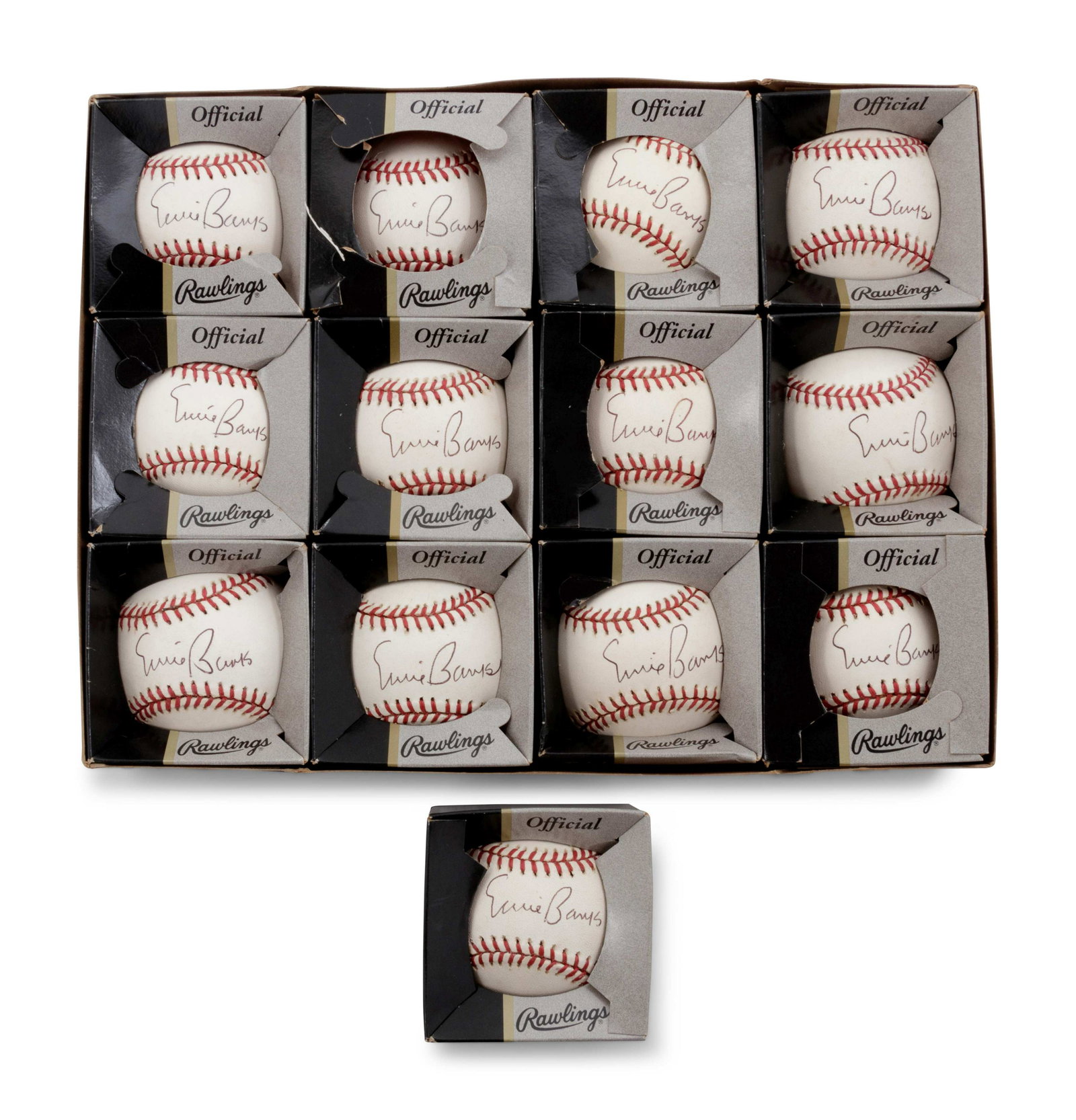 A Group of 13 Ernie Banks Signed Baseballs, (1 of 2)