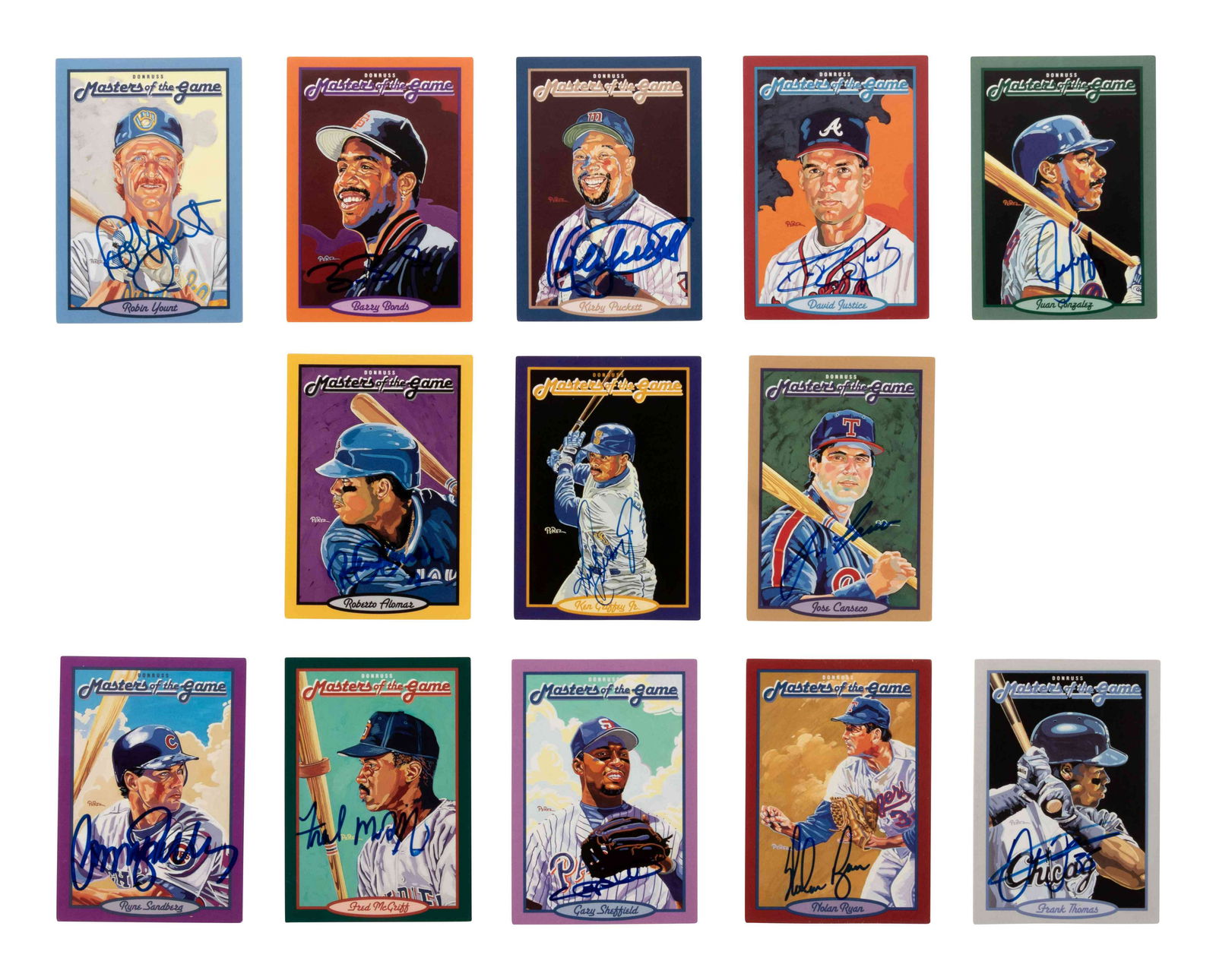 A Group of 13 Signed 1993 Donruss Masters of the Game (1 of 3)