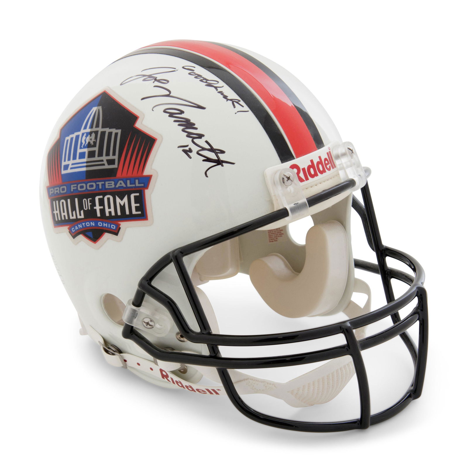 A Joe Namath Signed Hall of Fame Helmet, (1 of 3)