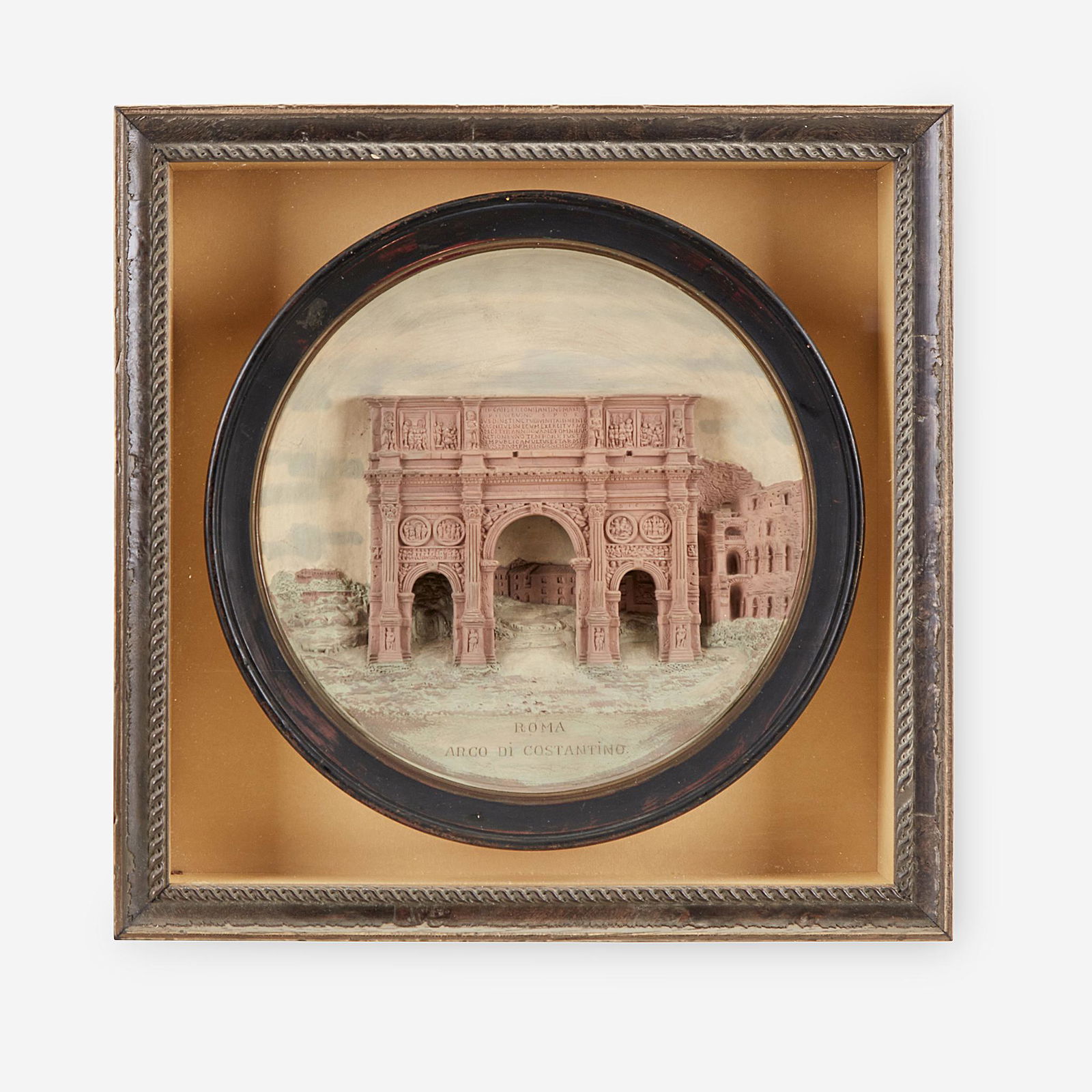 A framed Grand Tour polychrome terracotta plaque of the (1 of 1)