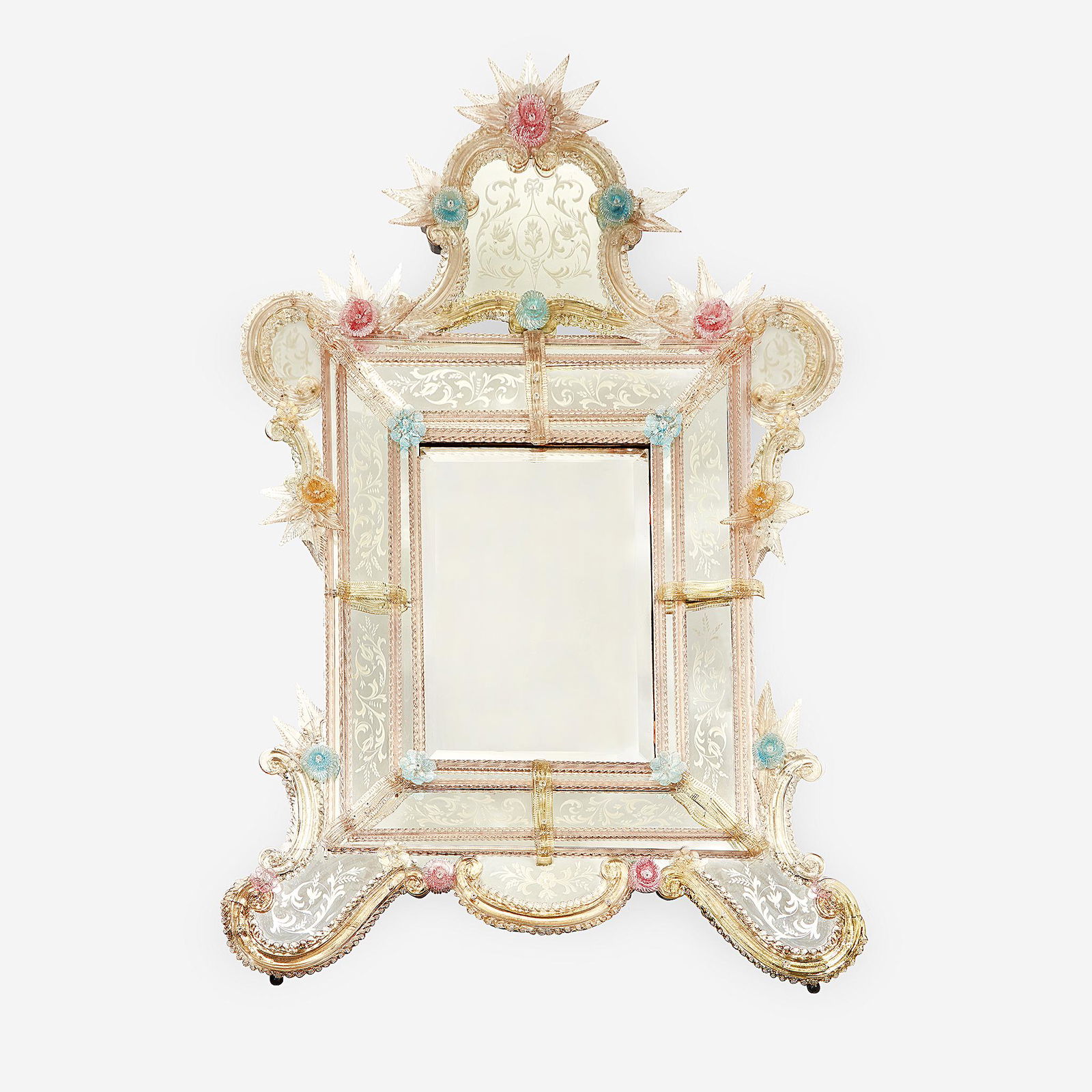 A Venetian Murano glass mirror, 19th century (1 of 1)
