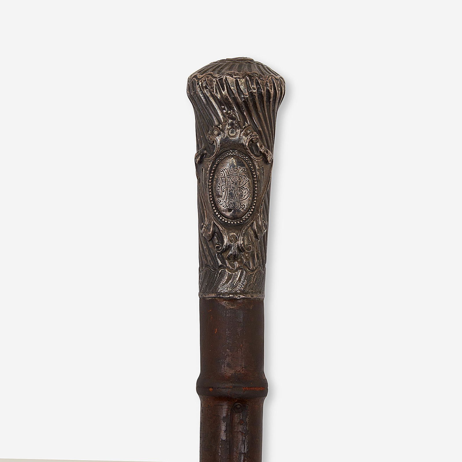 A Continental silver and bamboo double sword cane, (1 of 3)