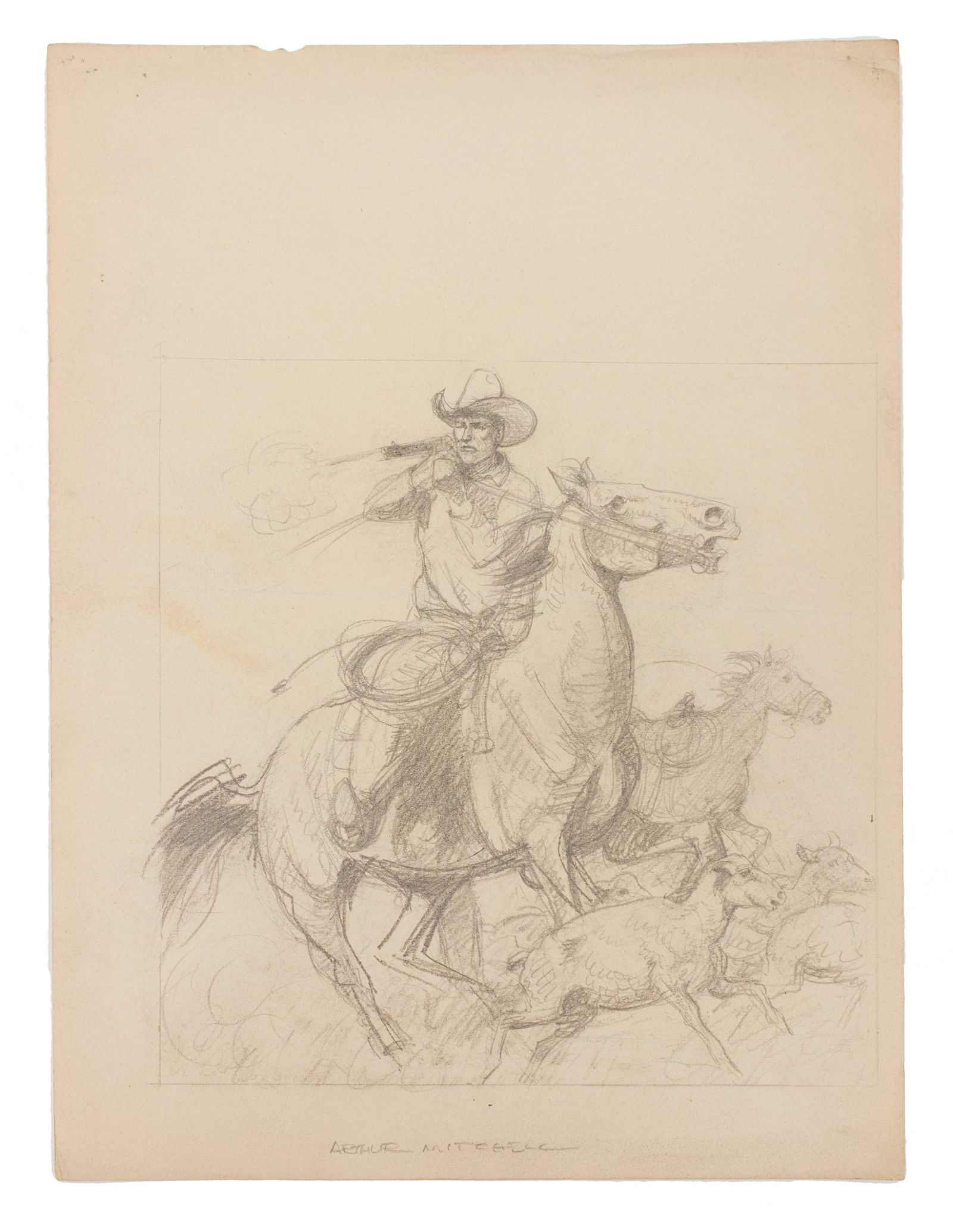 Arthur Roy Mitchell (American, 1889-1977) Shooters  (1 of 2)