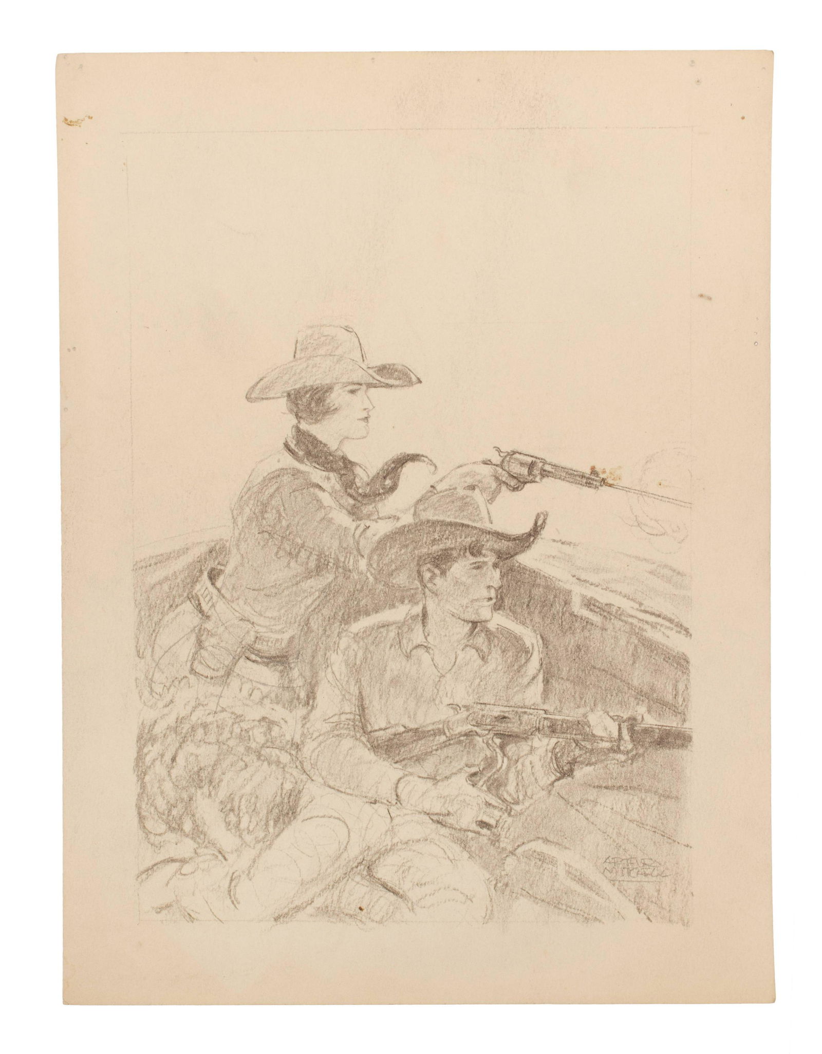 Arthur Roy Mitchell (American, 1889-1977) Cowboy and (1 of 1)