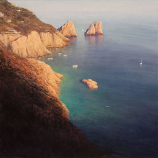 William Berra (American, b. 1952) Colors of Capri: William Berra (American, b. 1952) Colors of Capri oil on canvas signed Wm Berra (lower right) 39 x 39 inches