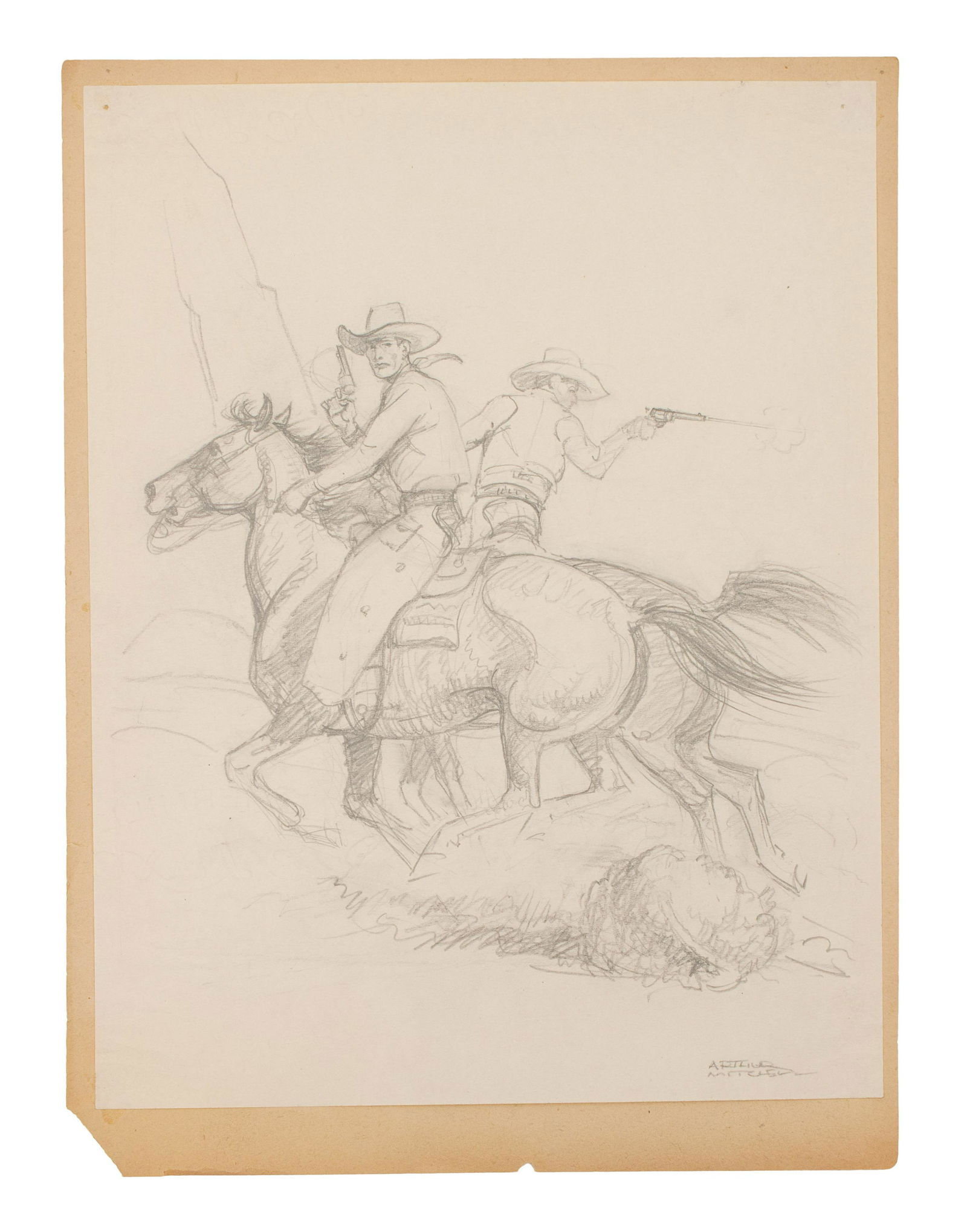 Arthur Roy Mitchell (American, 1889-1977) Cowboys (1 of 2)