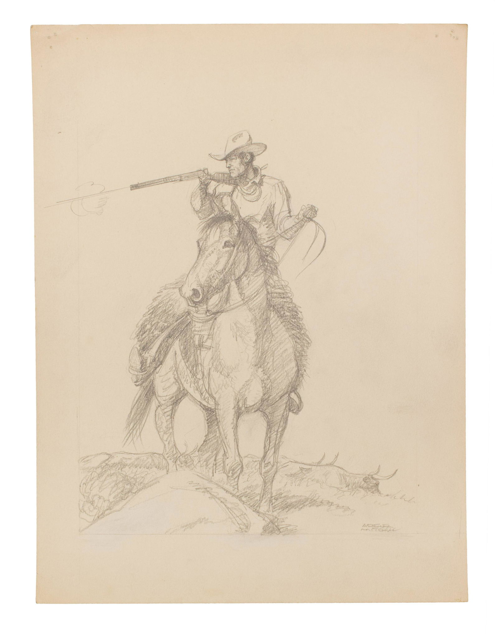 Arthur Roy Mitchell (American, 1889-1977) Cowboy (1 of 2)