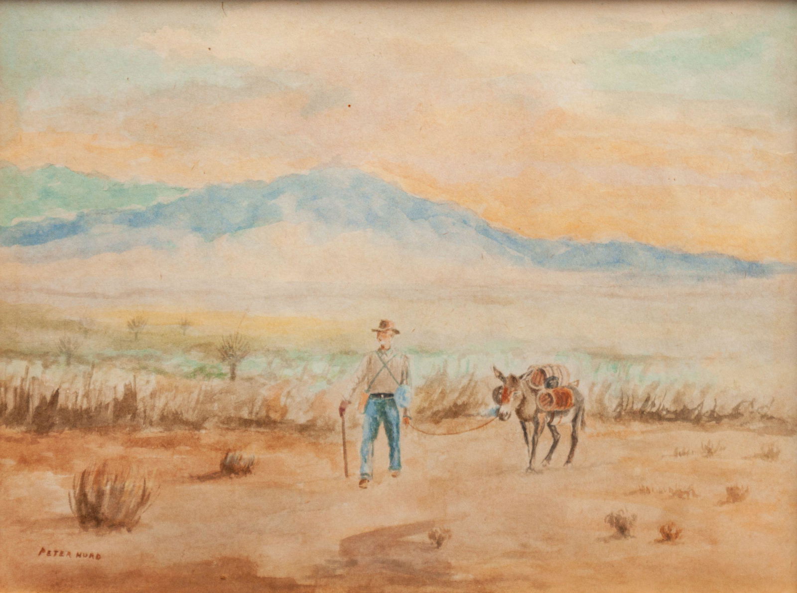 Peter Hurd (American, 1904-1984) Cowboy and Mule (1 of 3)