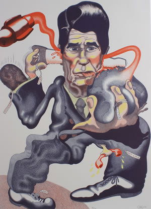 Peter Saul, (American, b. 1934), Title Unknown: Peter Saul (American, b. 1934) Title Unknown color lithograph signed "Saul, '85" (lower right) edition 3/5 23 x 33 1/2 inches.