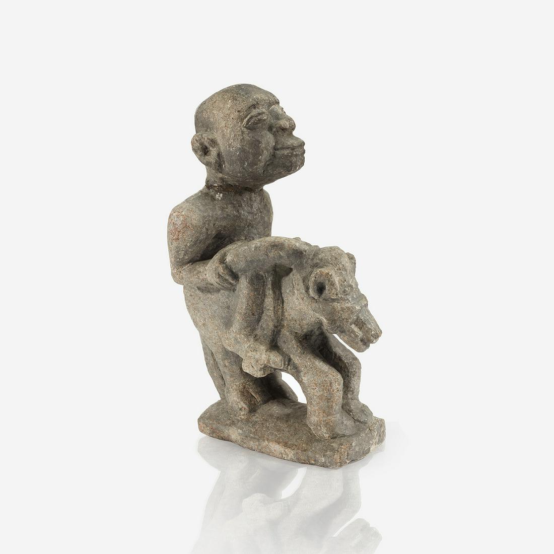 A Kissi stone equestrian figure, pomdo, Guinea (1 of 1)