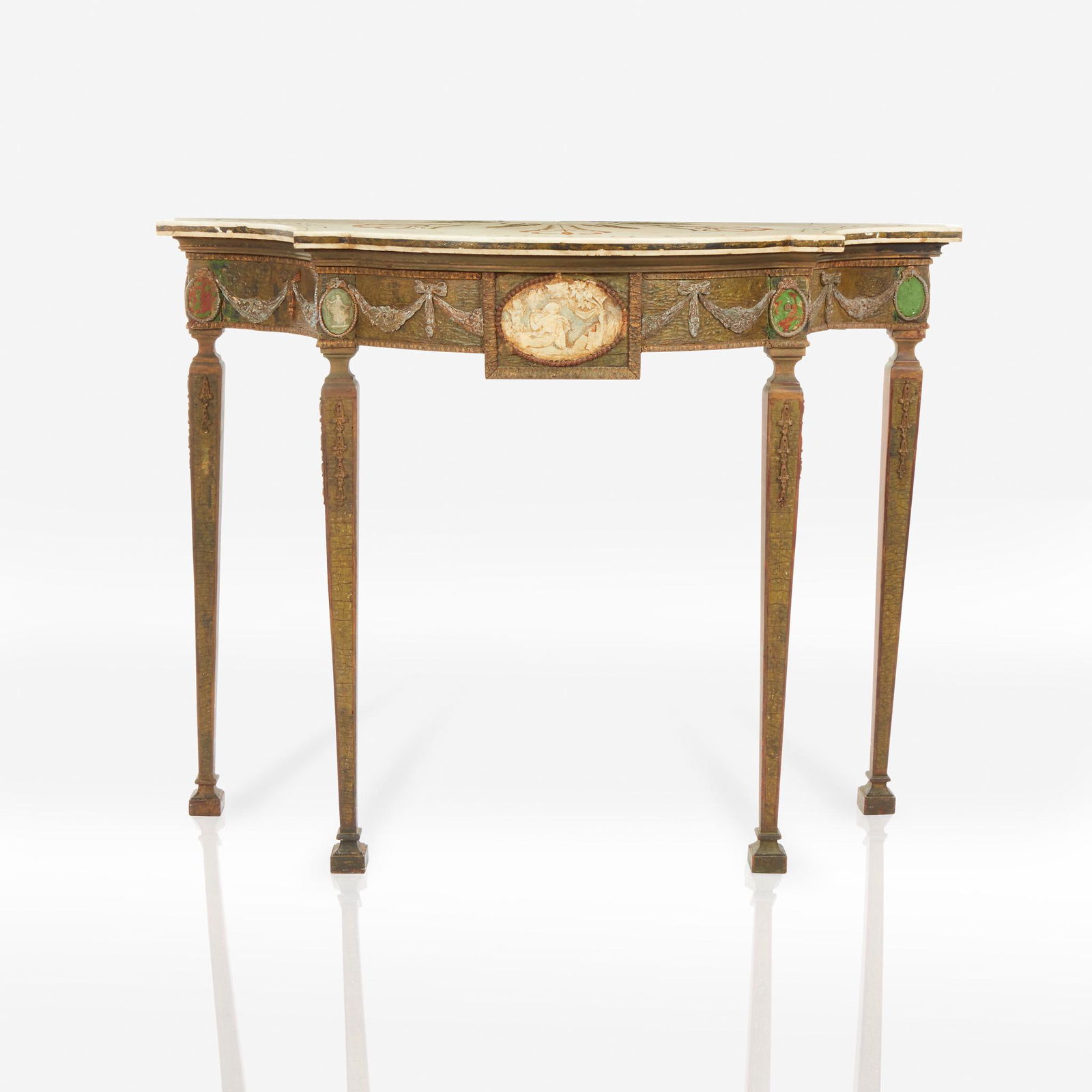 A George III Adamaesque polychrome decorated console (1 of 2)